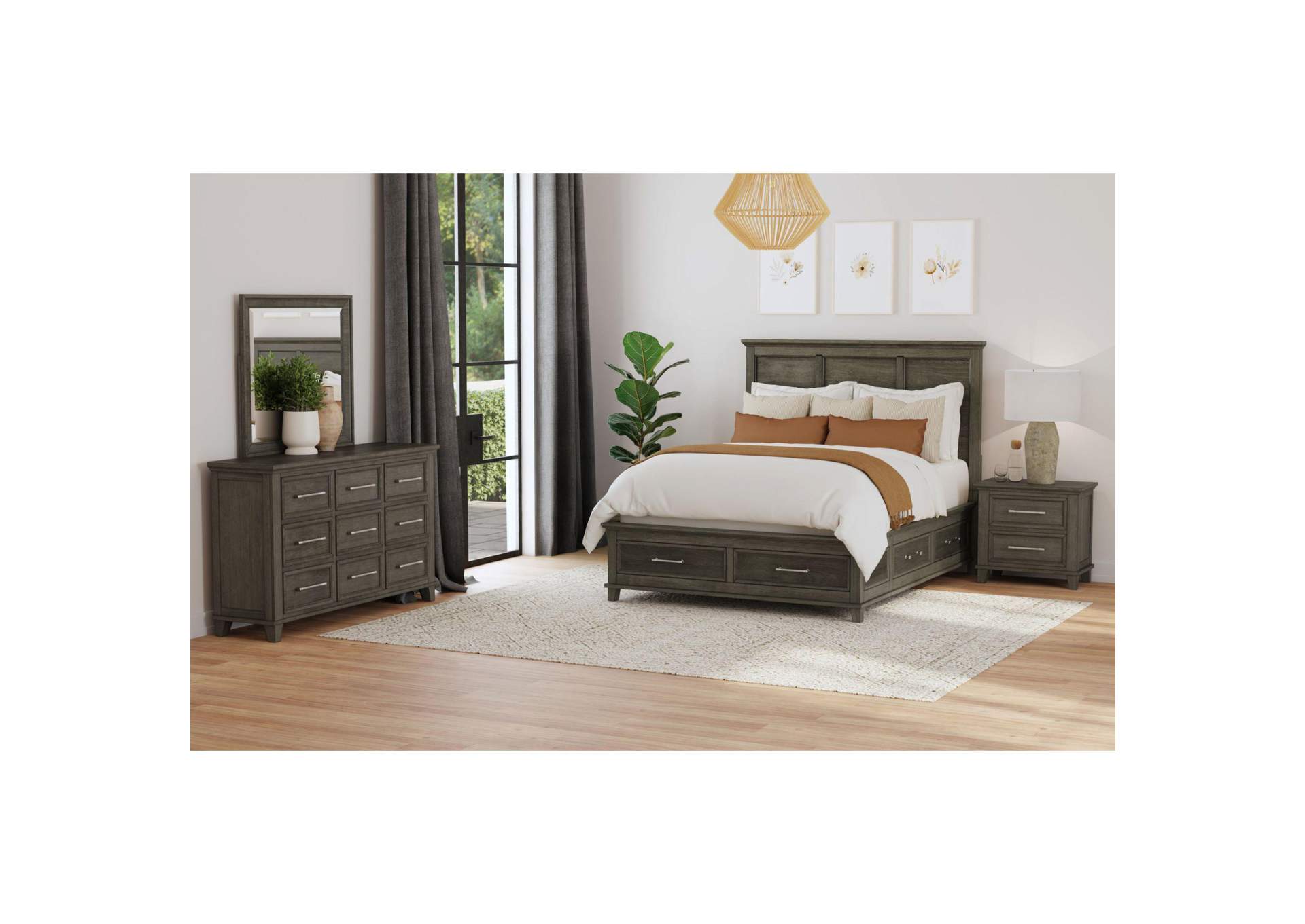 Canterbury Queen Storage Bed In Grey image 1