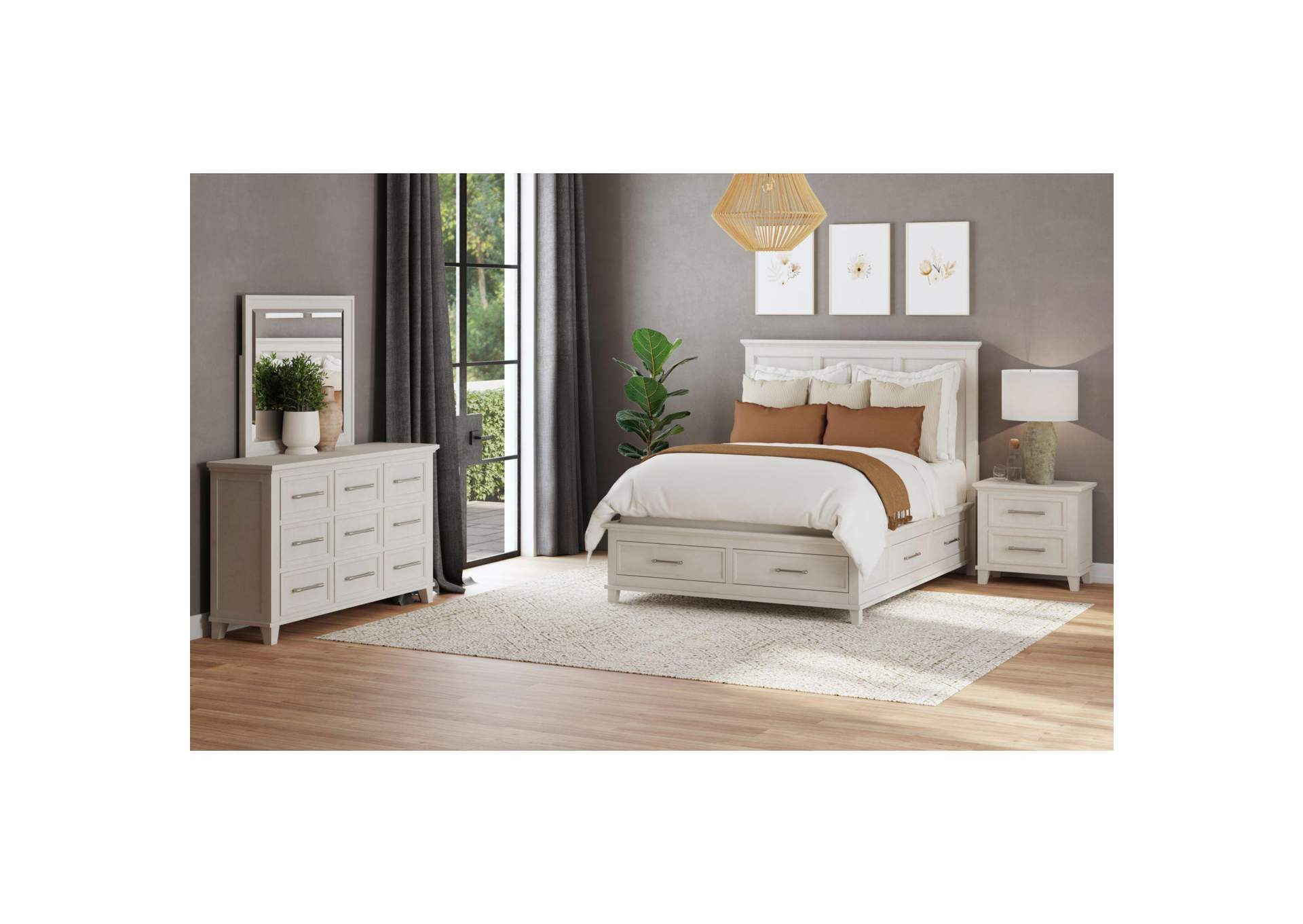 Canterbury Queen Storage Bed In Ivory image 1