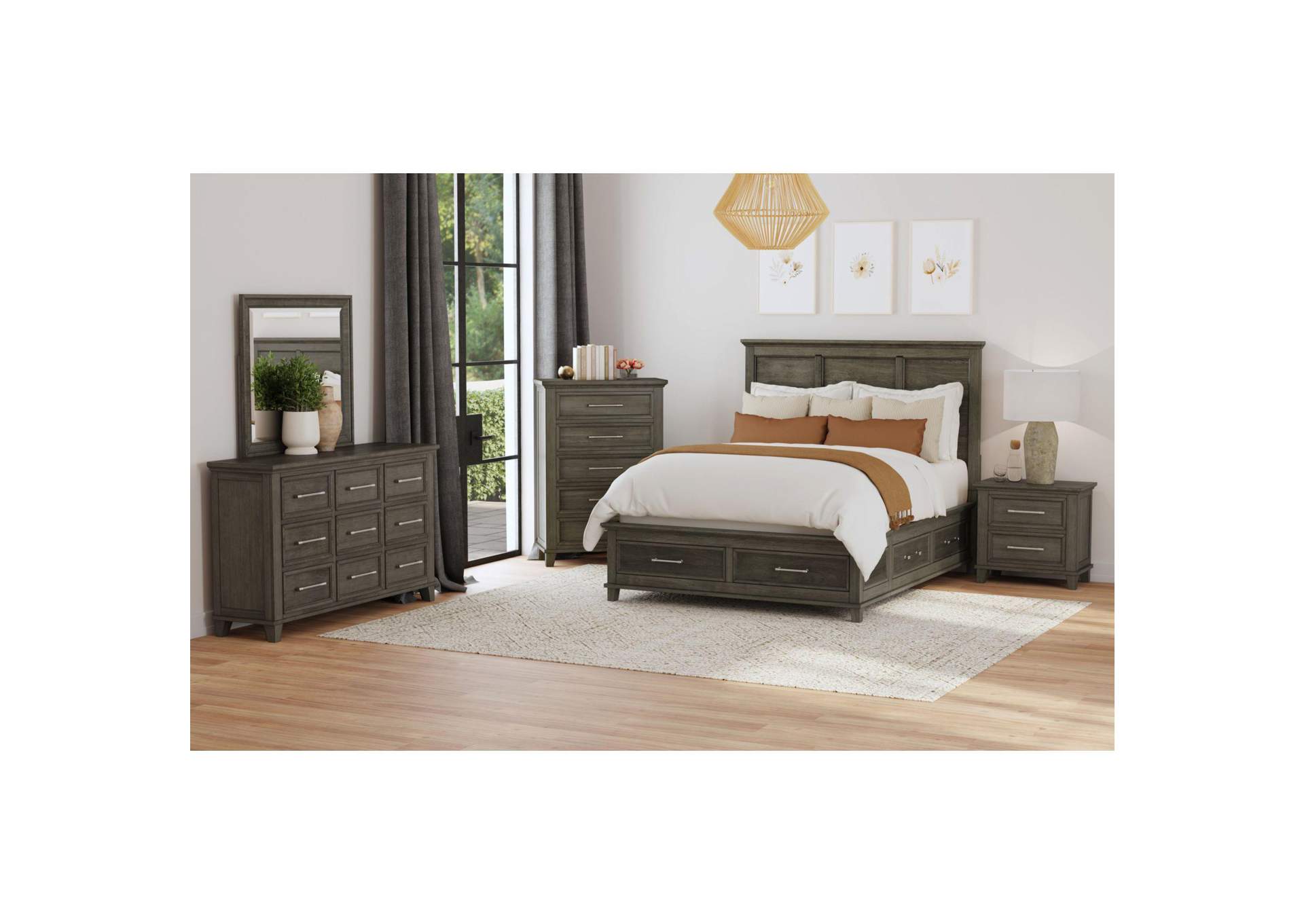 Canterbury Queen Storage Bed In Grey image 1