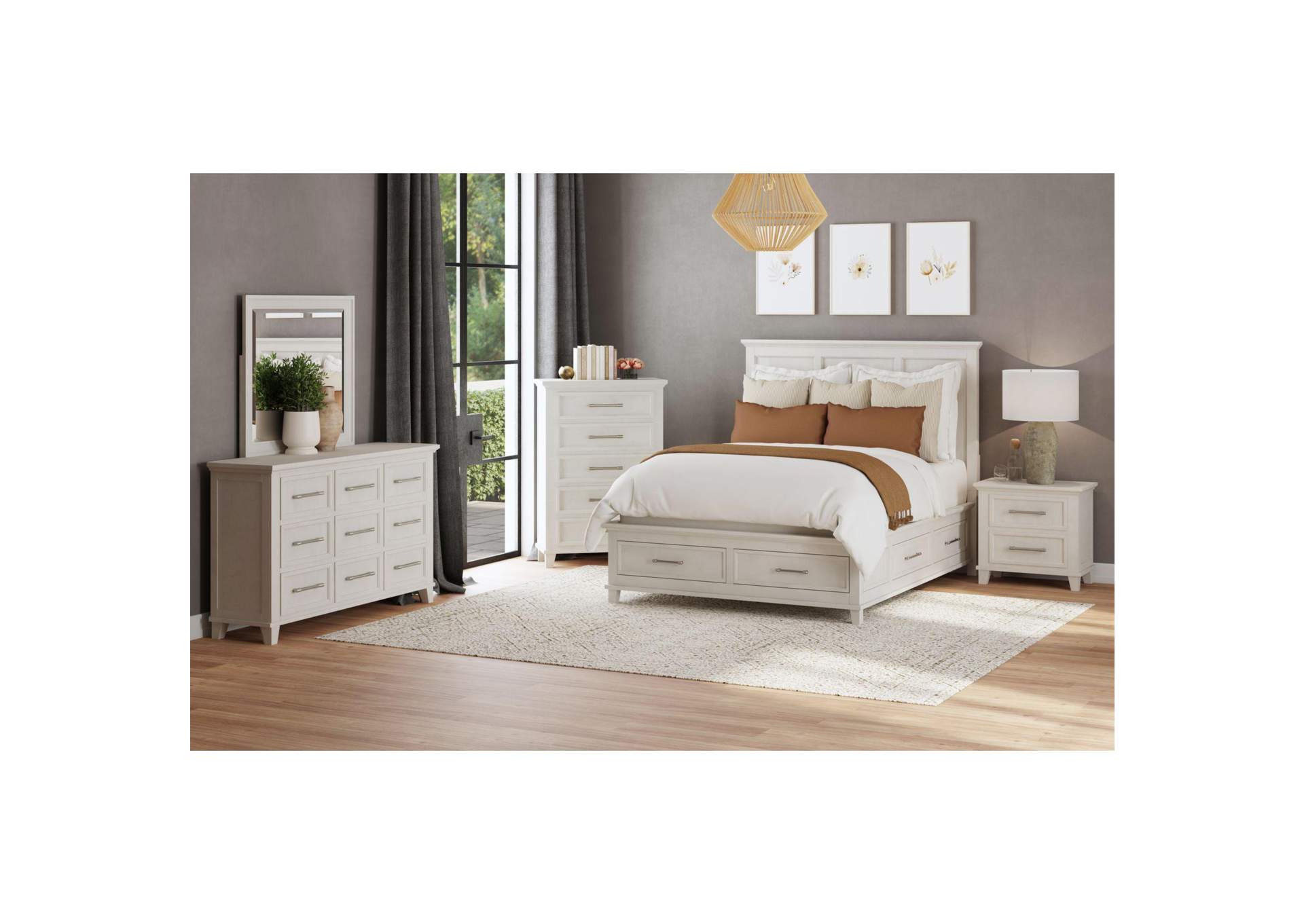 Canterbury Queen Storage Bed In Ivory image 1
