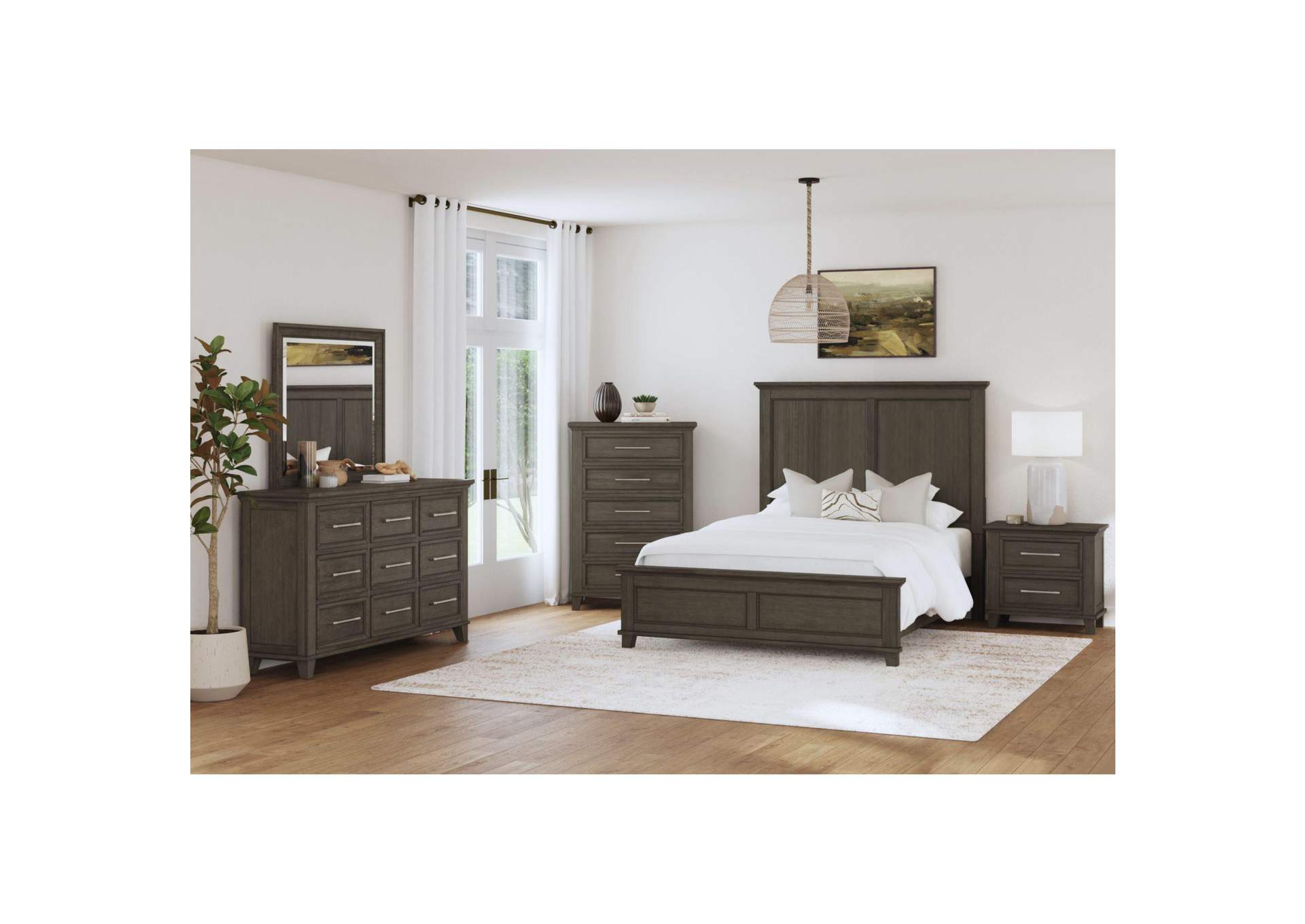 Canterbury Full Panel Bed In Grey image 1