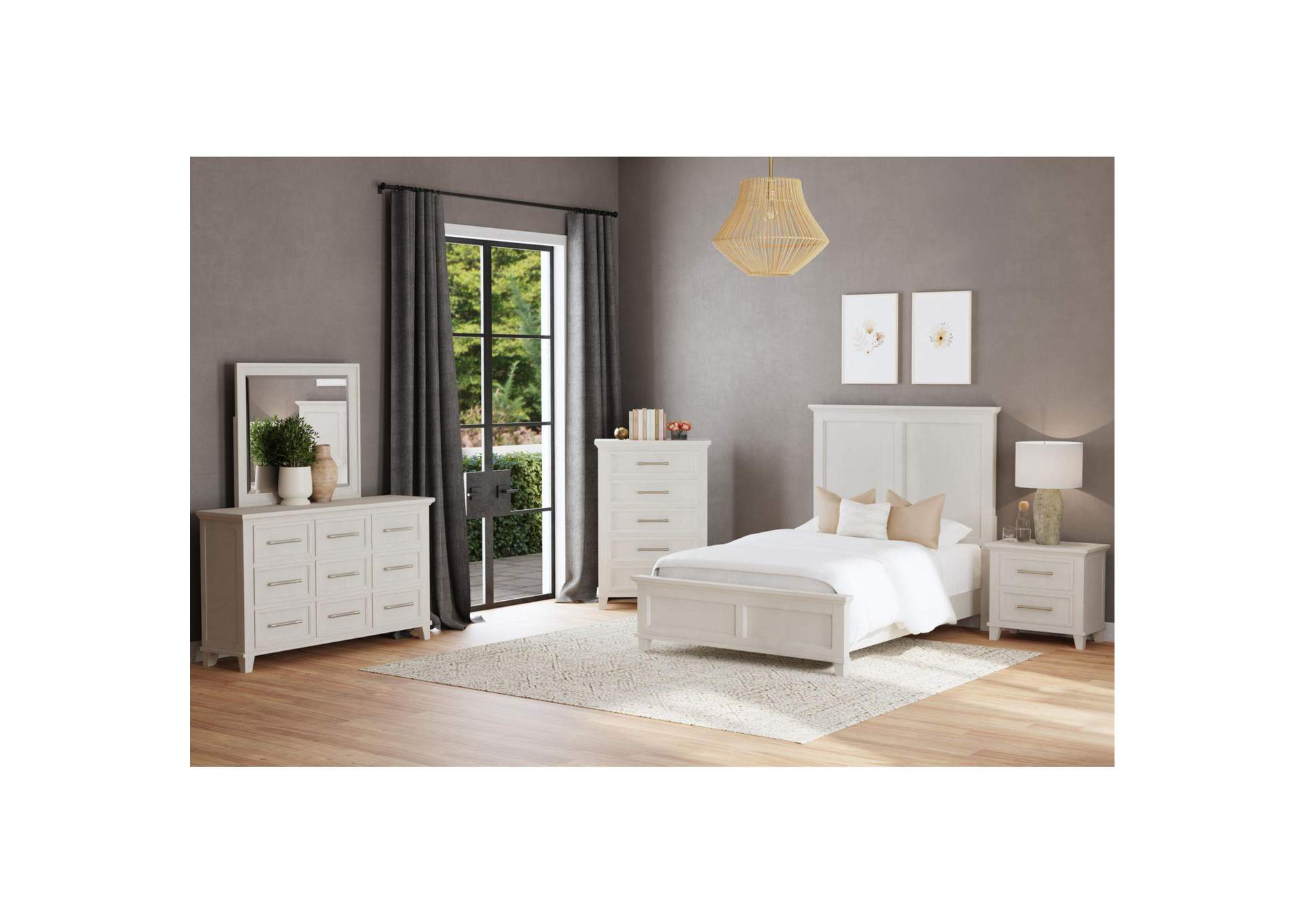 Canterbury Full Panel Bed In Ivory image 1