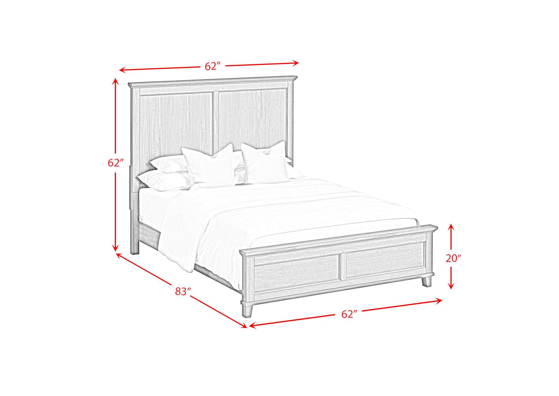 Canterbury Full Panel Bed In Grey image 3