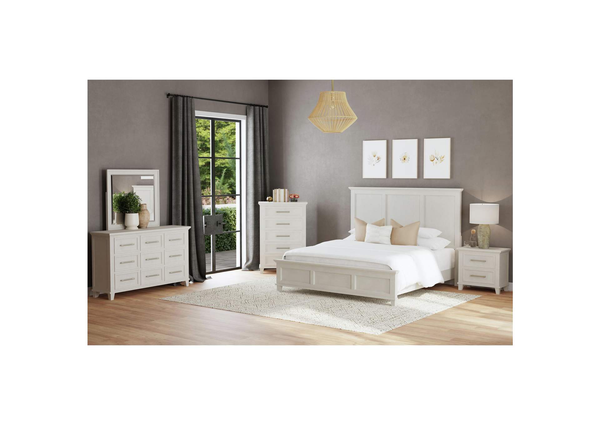 Canterbury King Panel Bed In Ivory image 1