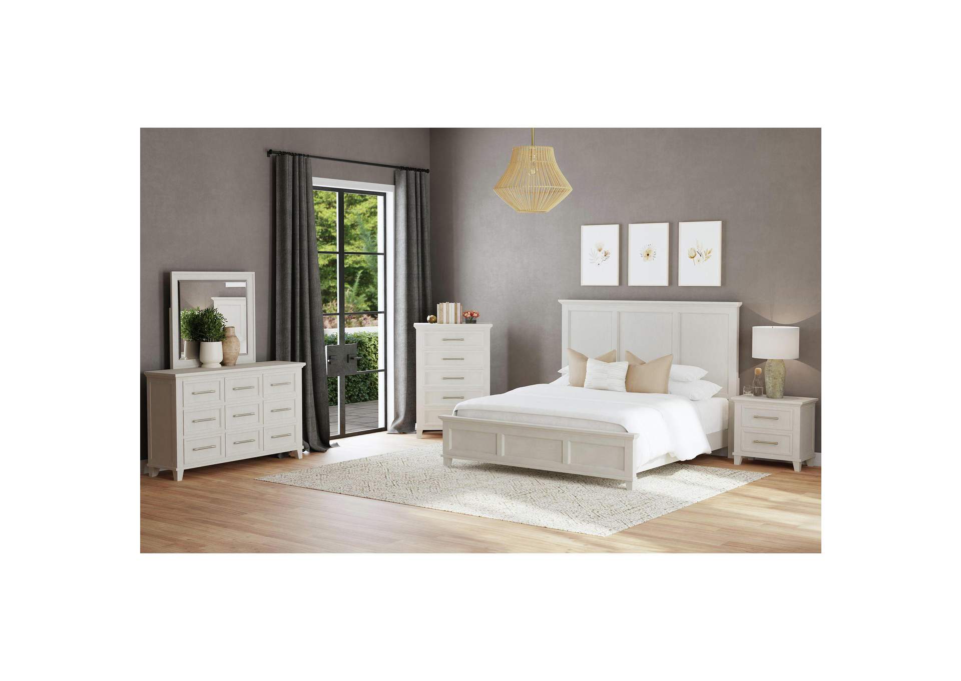 Canterbury Queen Panel Bed In Ivory image 1