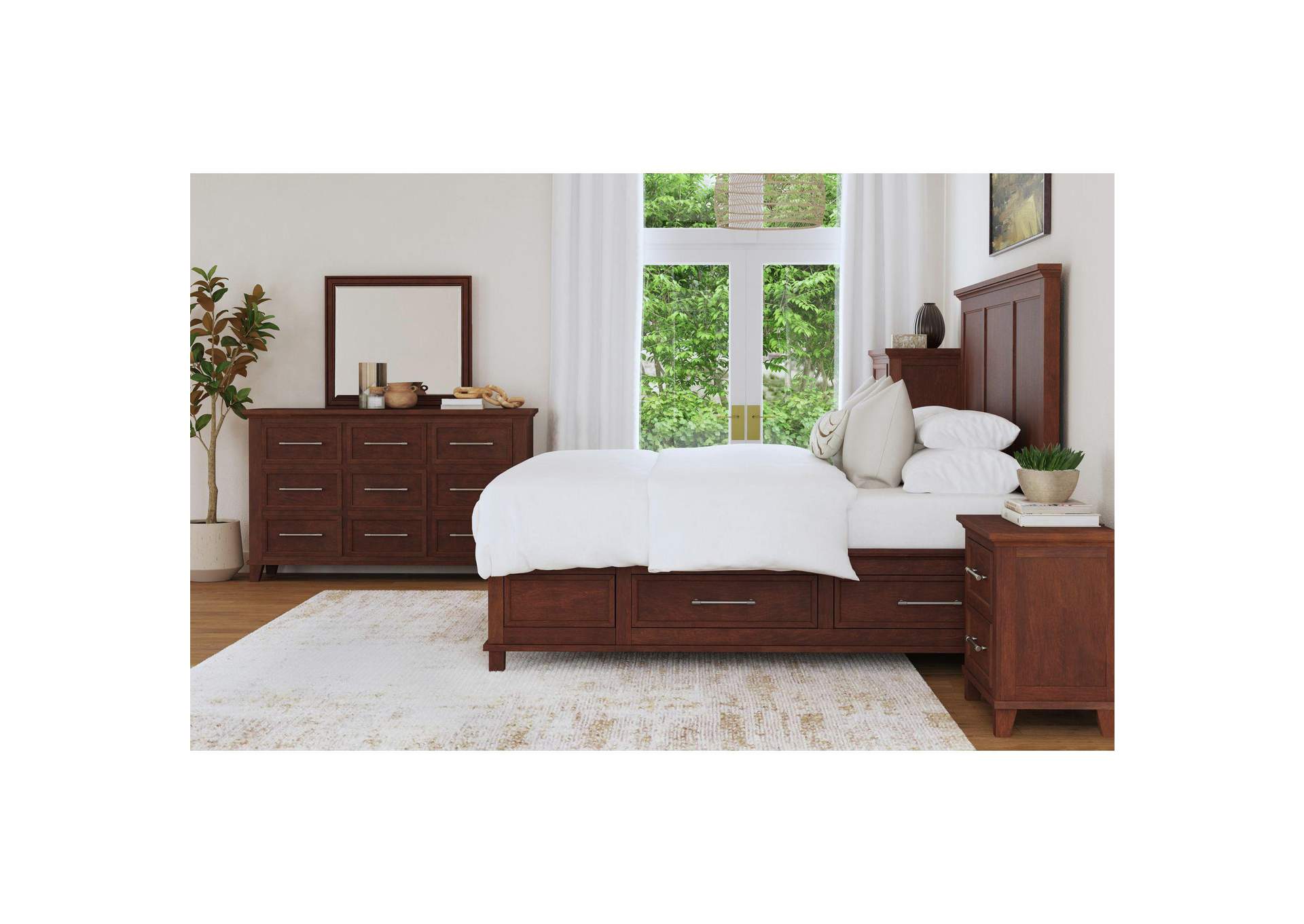Canterbury King Storage Bed In Cherry image 1