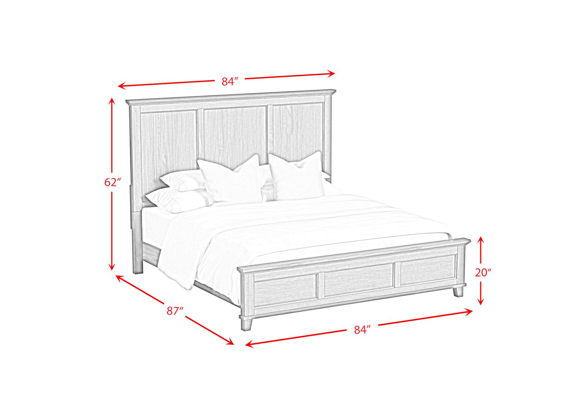Canterbury King Panel Bed In Grey image 7