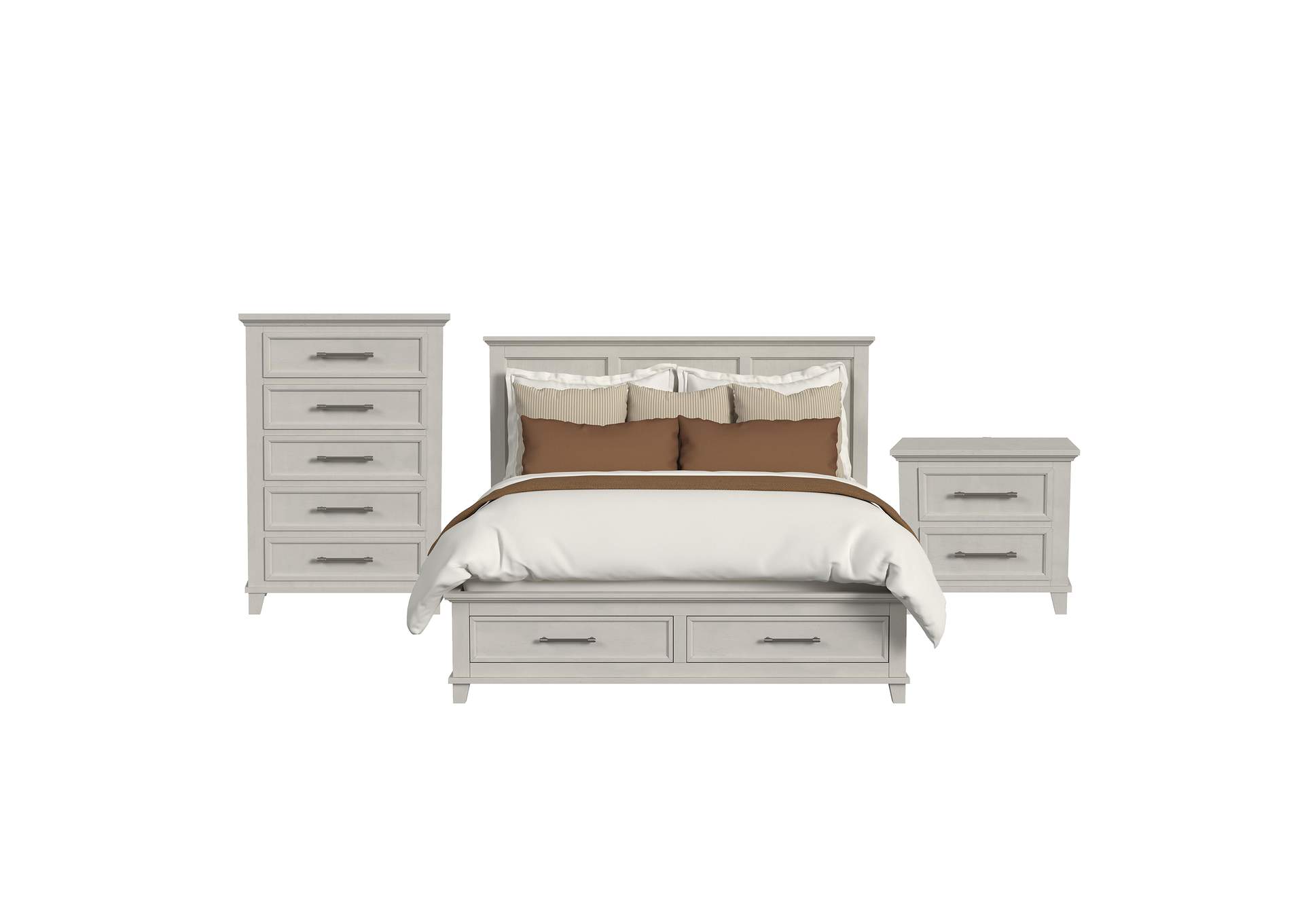 Canterbury King Storage 3 Piece Bedroom Set In Ivory image 6