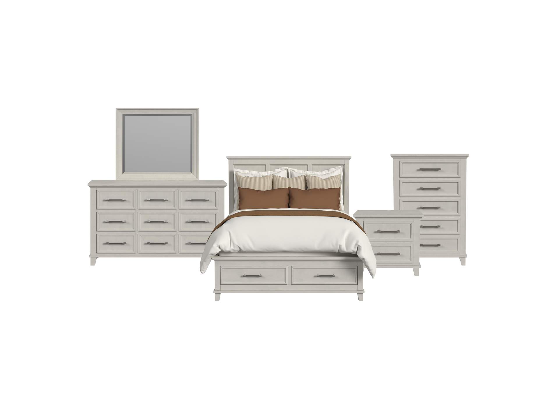 Canterbury Queen Storage 5 Piece Bedroom Set In Ivory image 14
