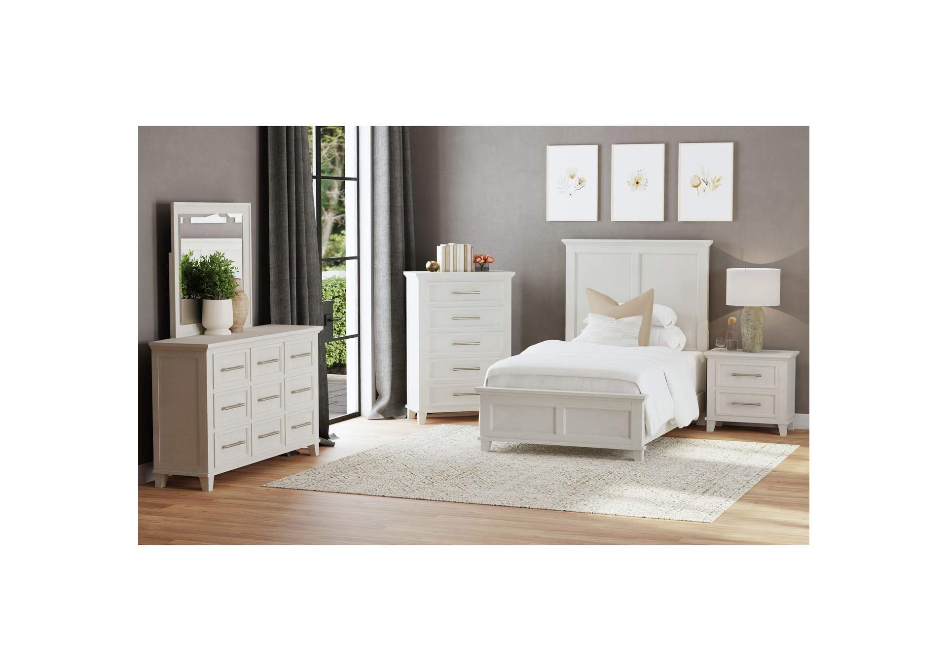 Canterbury Twin Panel Bed In Ivory image 1