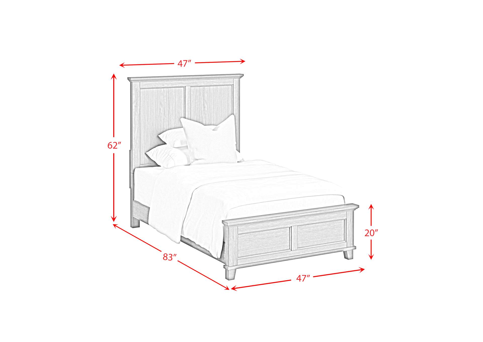 Canterbury Twin Panel Bed In Grey image 7