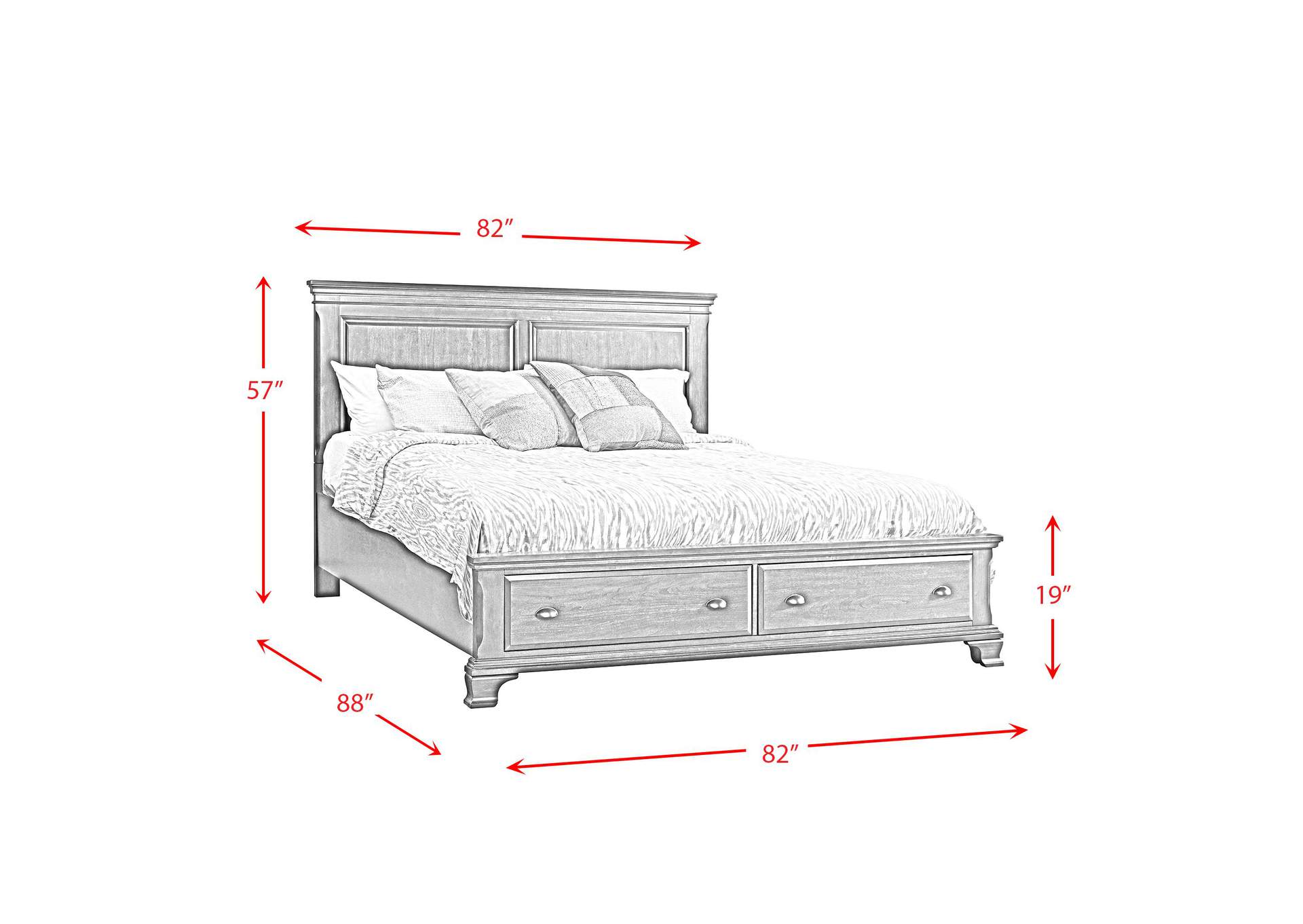 Canton Cherry King Storage Bed image 3