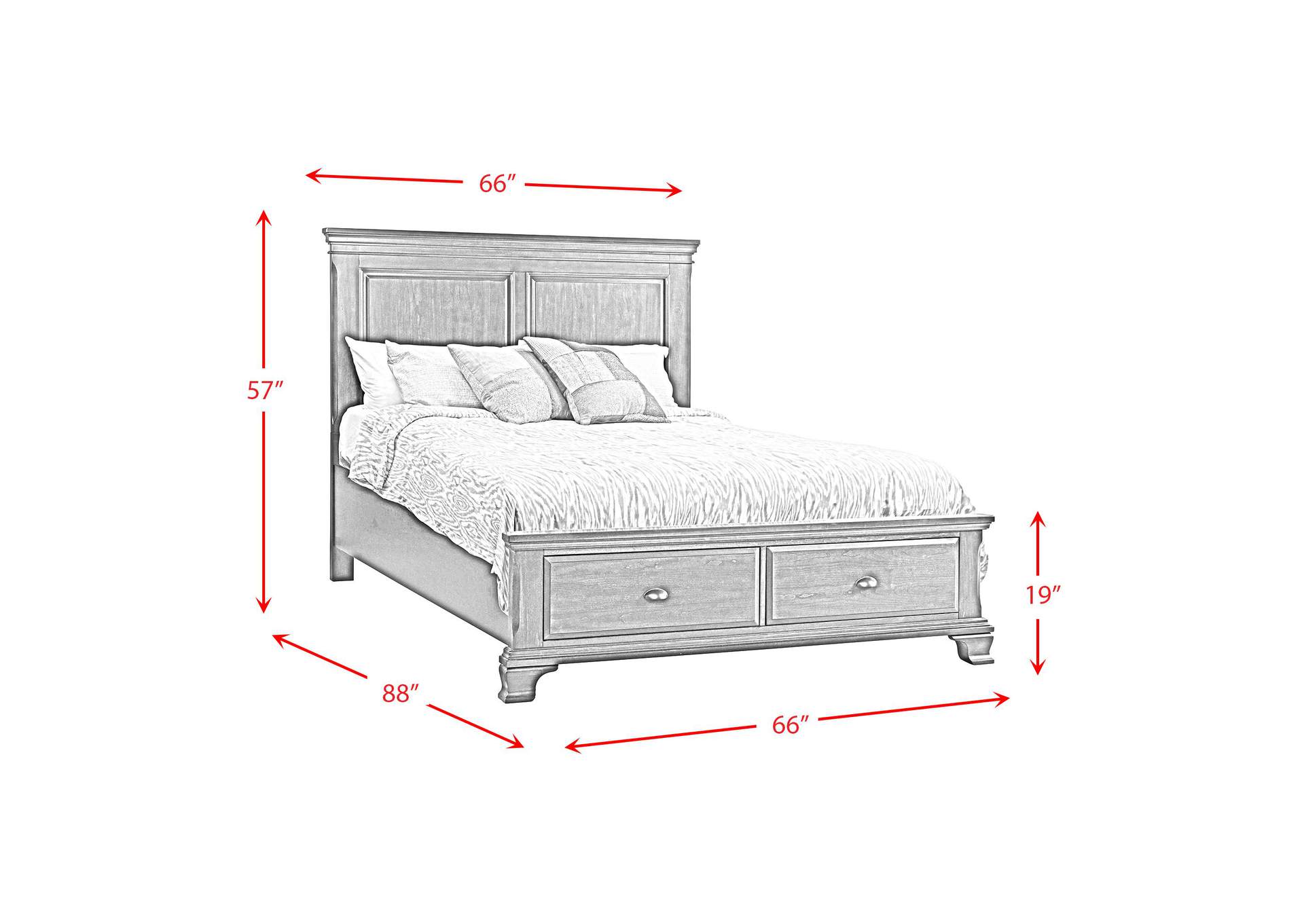 Canton Cherry Queen Storage Bed image 3