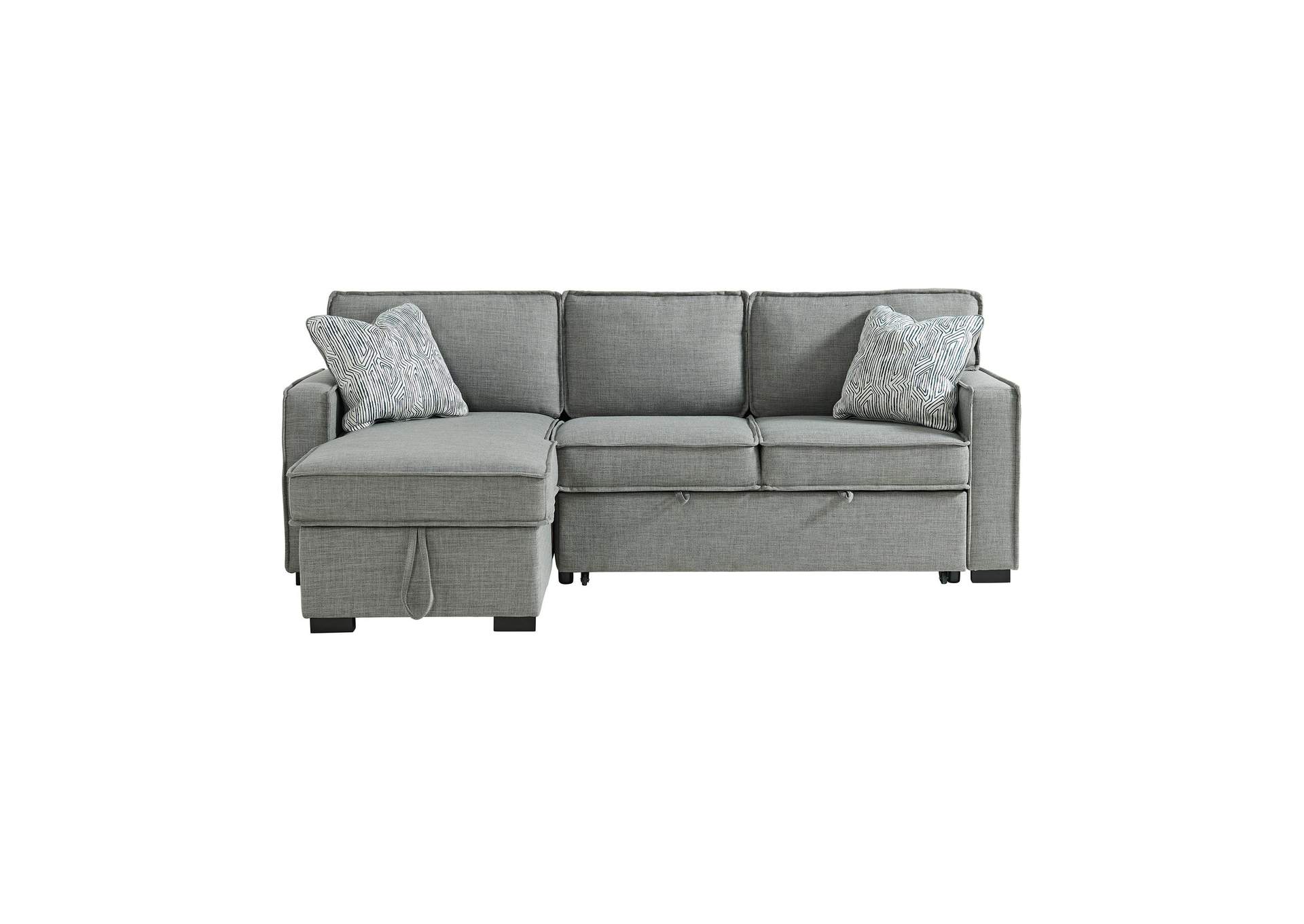 Caracas Sectional Sleeper Chofa With Pull Bed Drop Table USB In Palmer Grey image 9