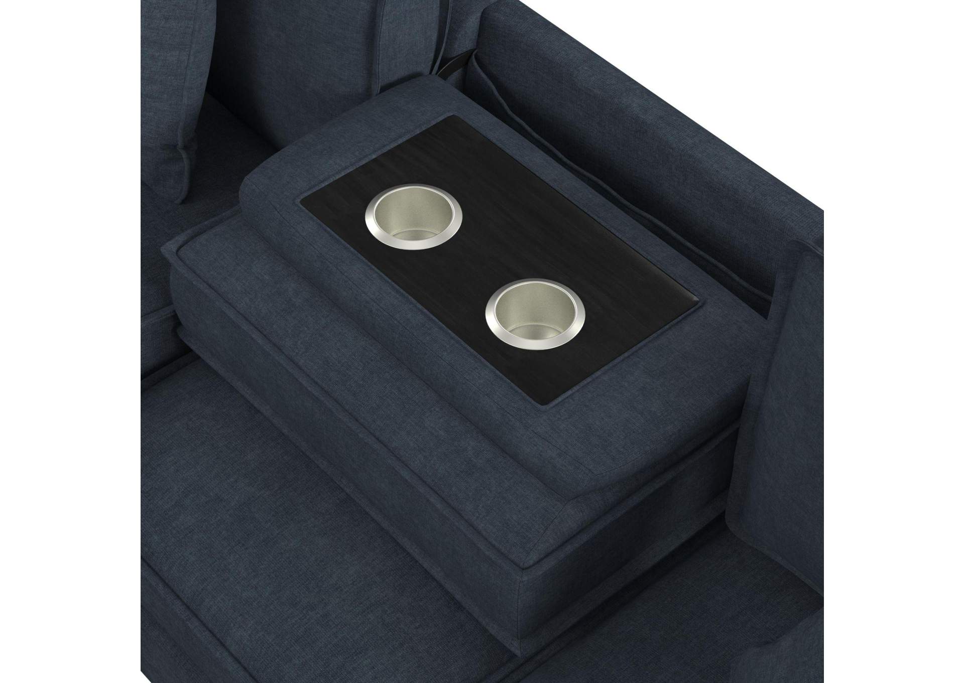 Caracas Sectional Left Hand Facing Storage Chaise With 1 Pillow In Flex Eclipse Blue image 3