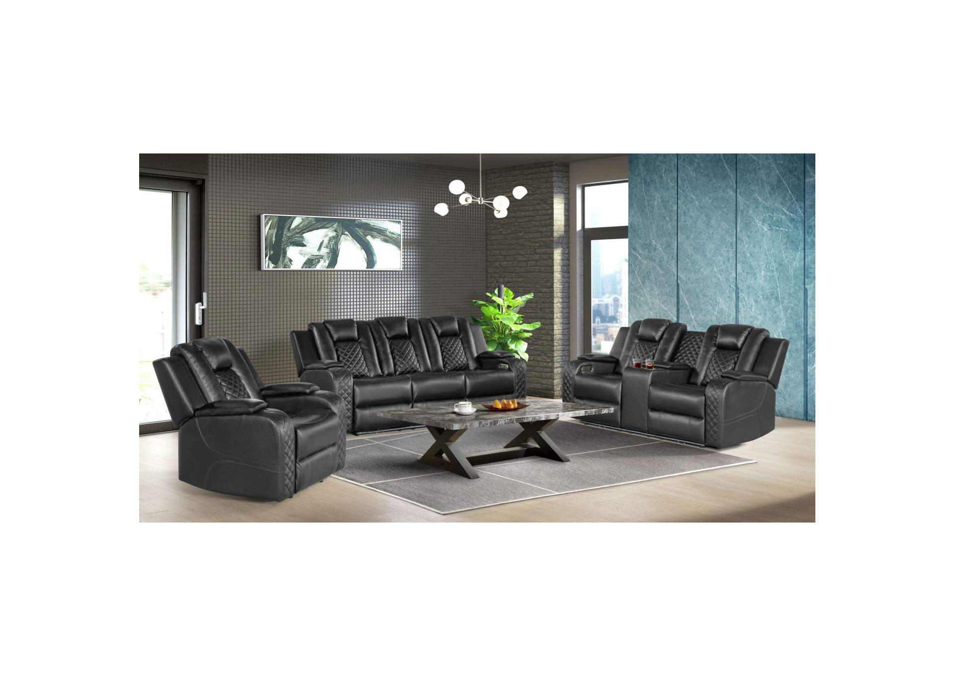 Carlo Power Motion Sofa With Power Headrest Dropdown Table Power Strip Led And Reading Light In Pebble Grey image 1