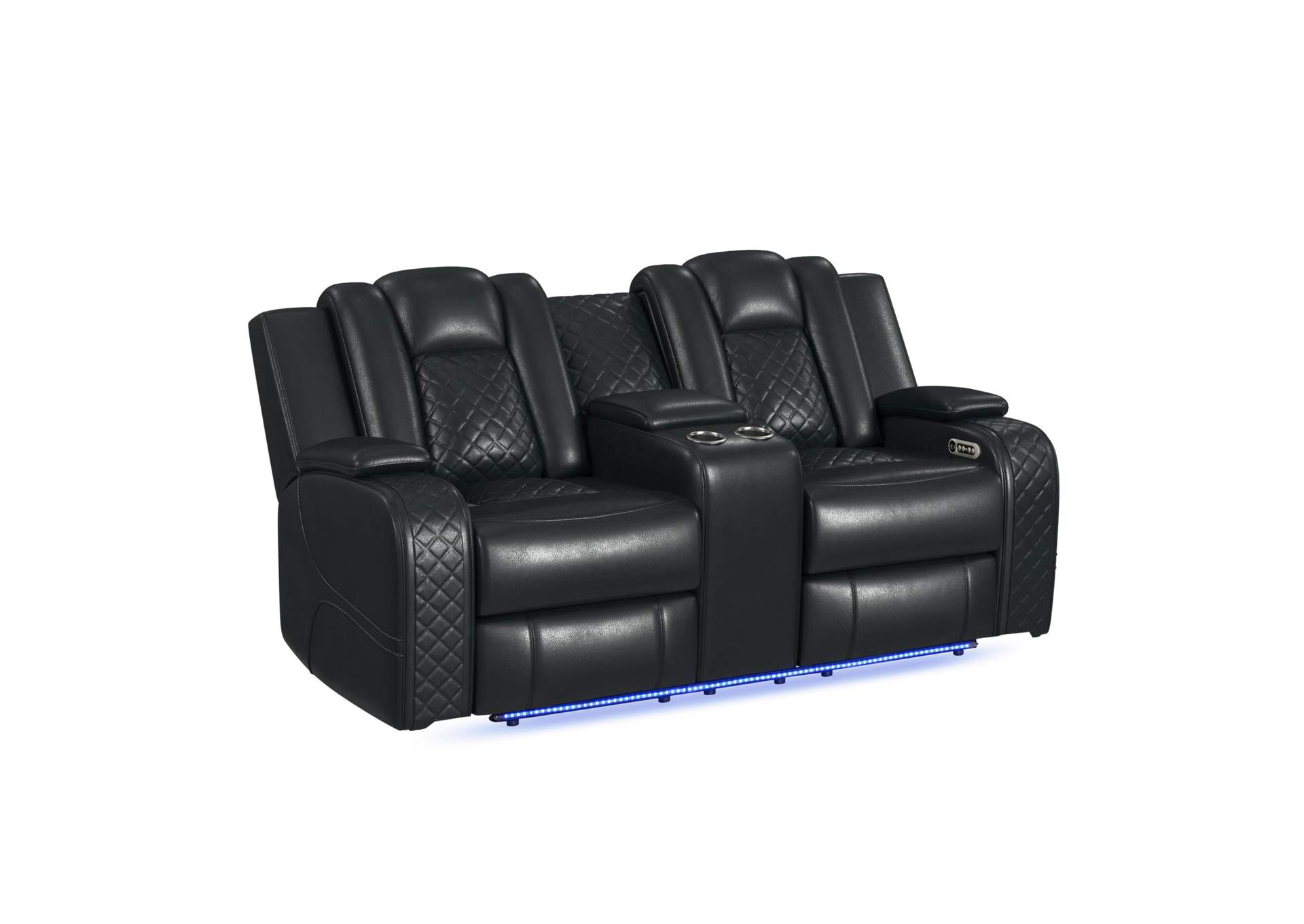 Carlo 2 Piece Living Room Set In Pebble Black - Sofa Loveseat image 4