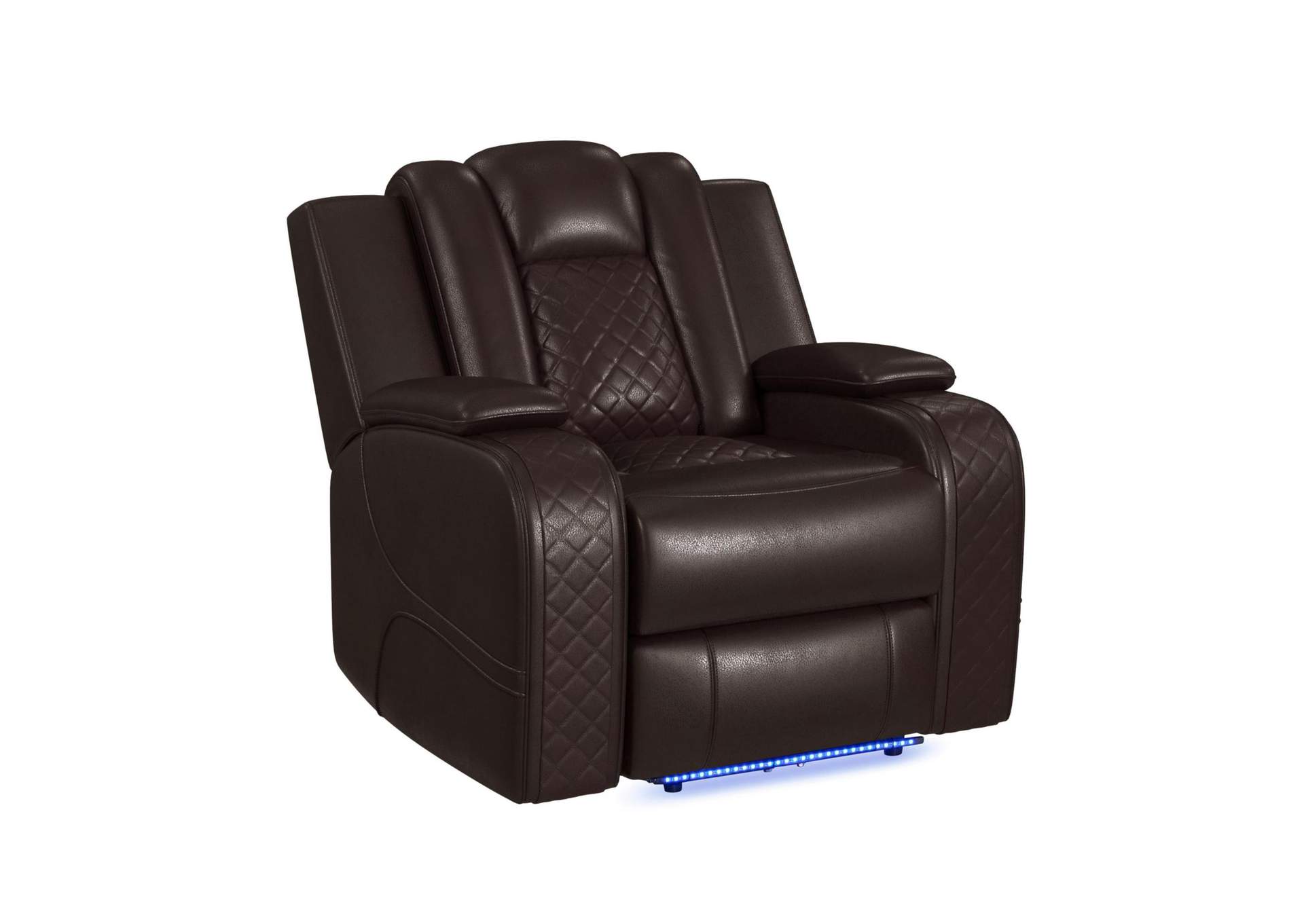 Carlo Power Motion Recliner With Power Headrest Led In Pebble Brown image 3