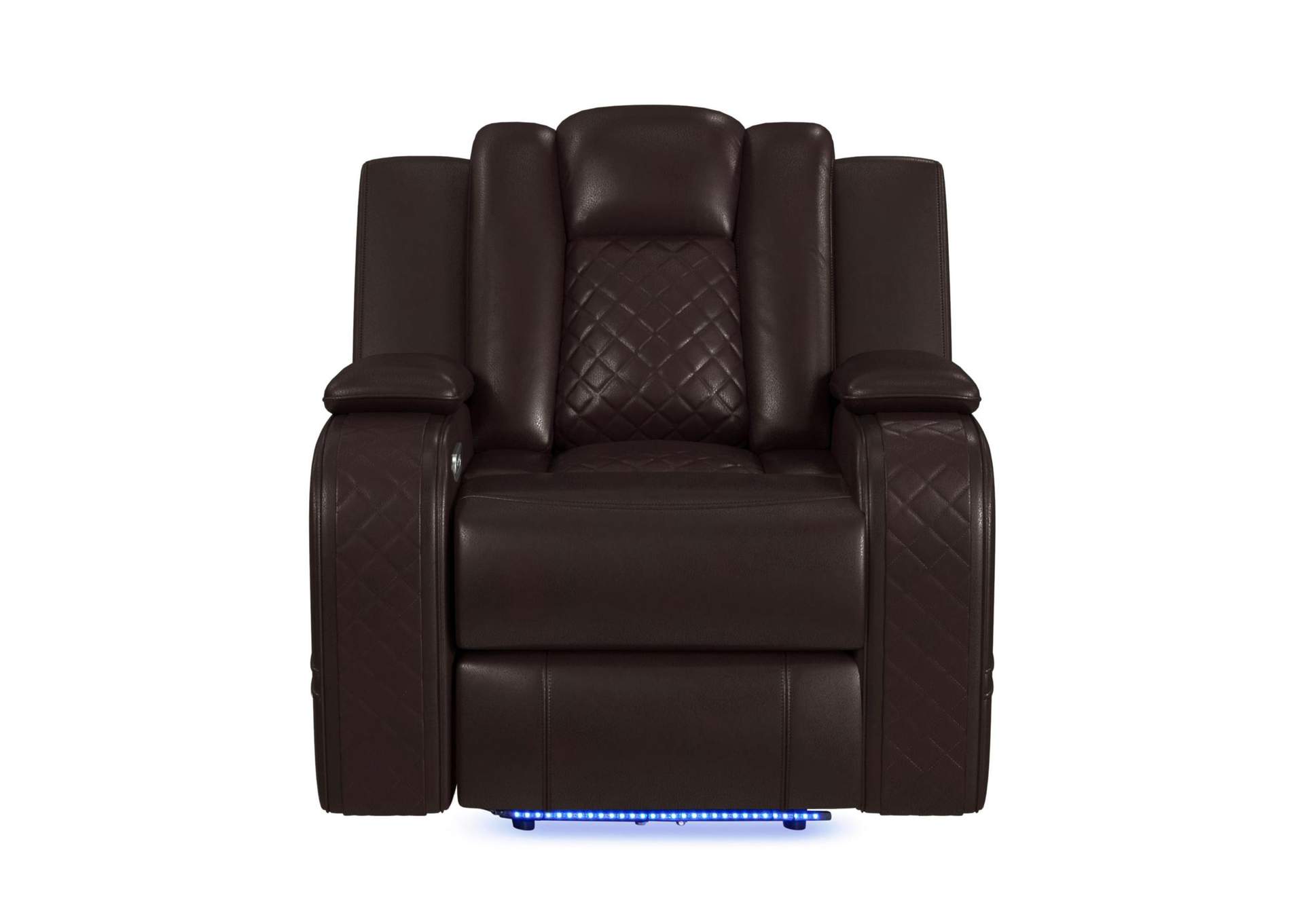 Carlo Power Motion Recliner With Power Headrest Led In Pebble Brown image 4
