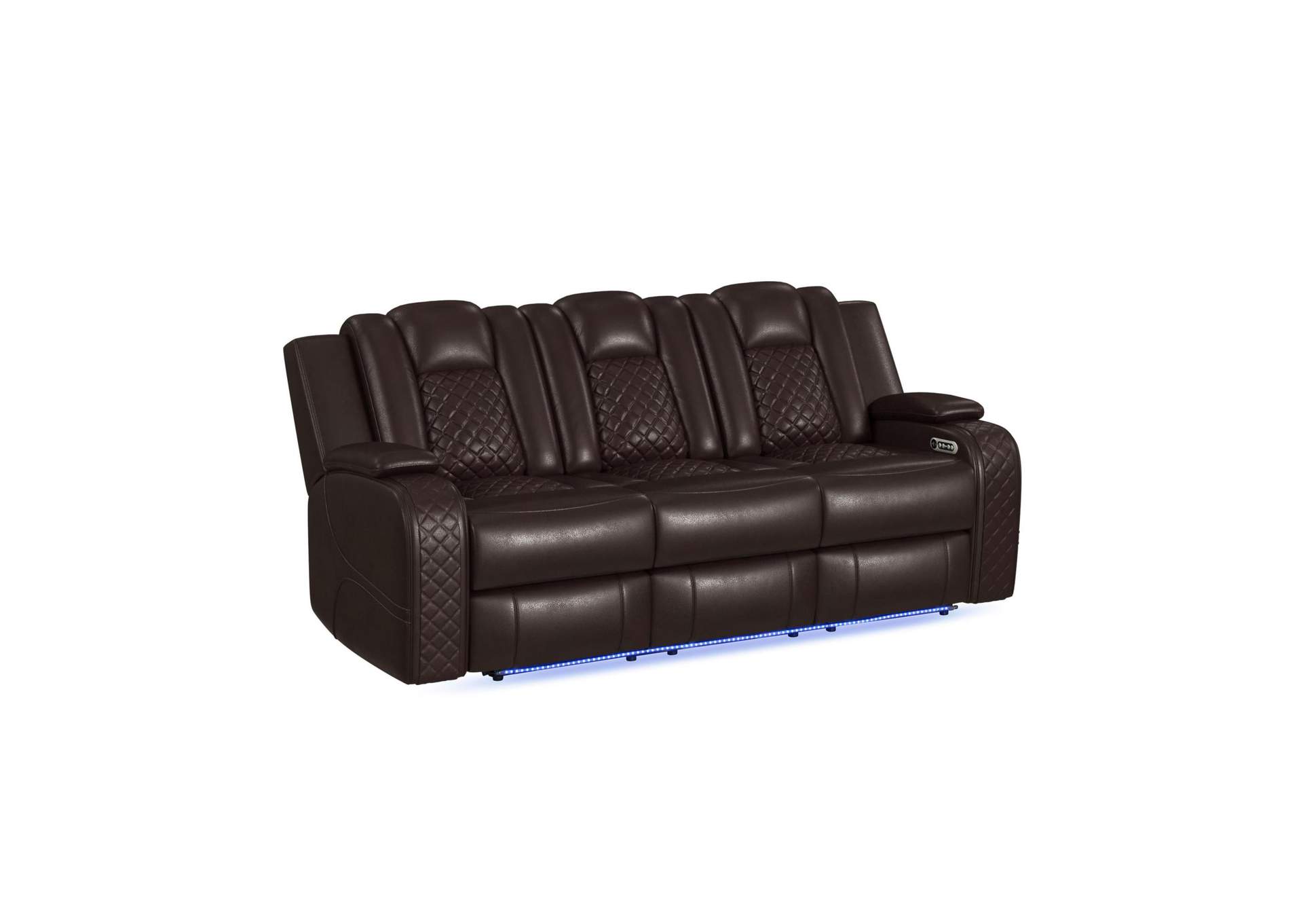 Carlo Power Motion Sofa With Power Headrest Dropdown Table Power Strip Led And Reading Light In Pebble Brown image 3