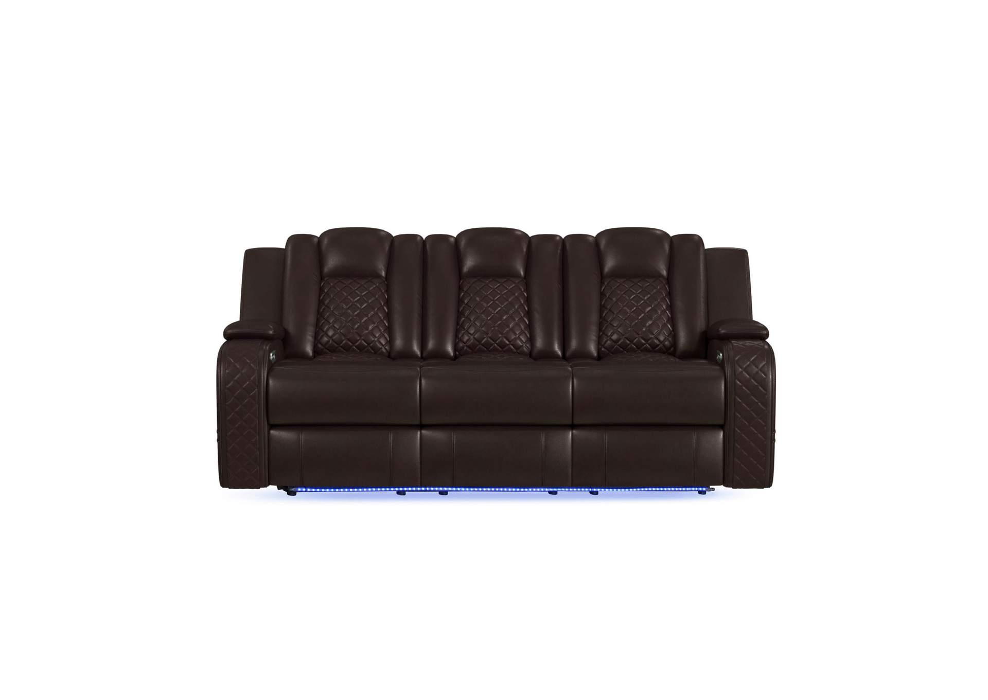Carlo Power Motion Sofa With Power Headrest Dropdown Table Power Strip Led And Reading Light In Pebble Brown image 4