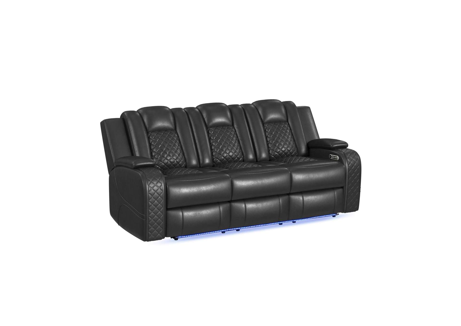 Carlo Power Motion Sofa With Power Headrest Dropdown Table Power Strip Led And Reading Light In Pebble Grey image 3