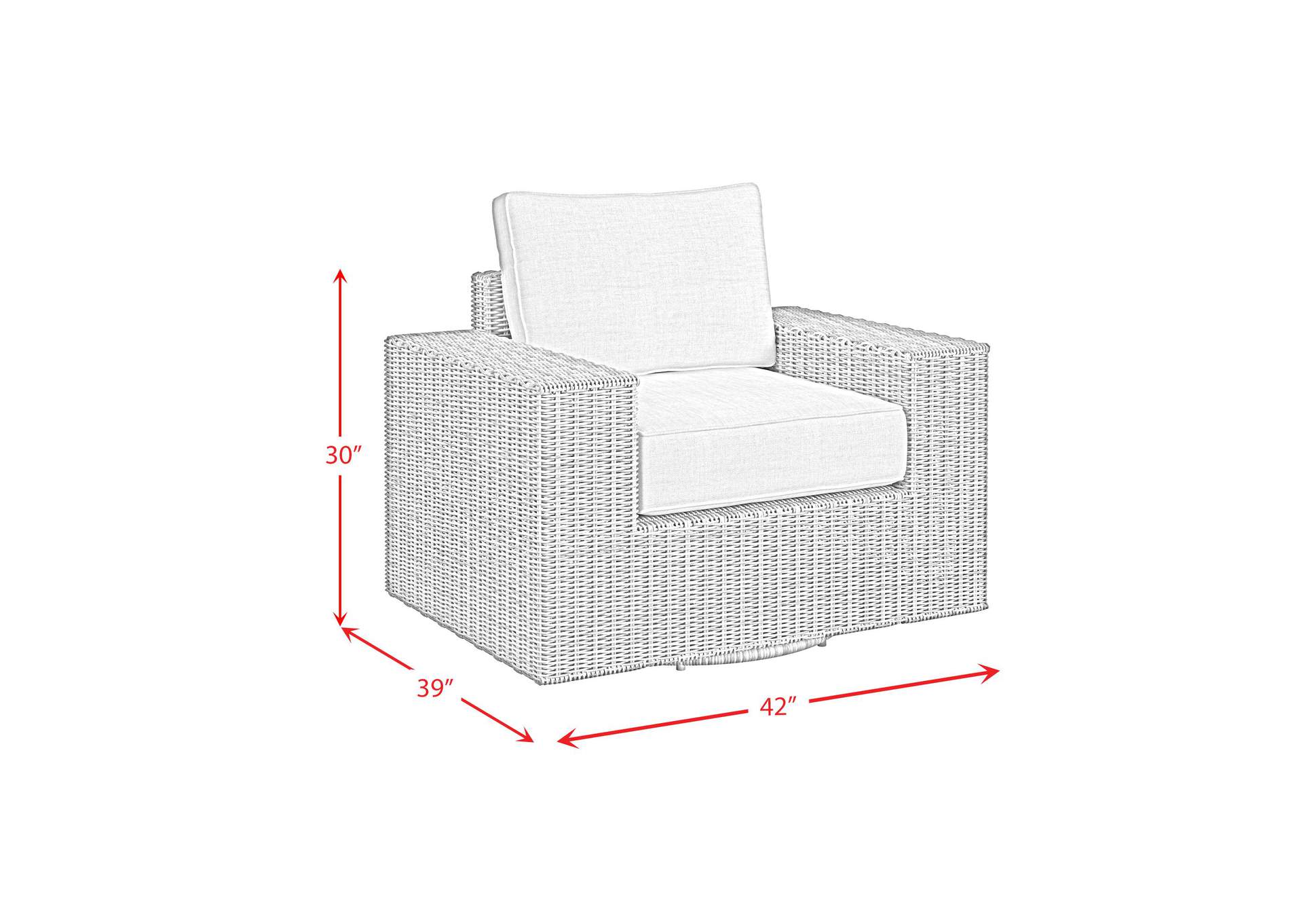 Carmona Swivel Chair - Natural And Olefin Beige image 6