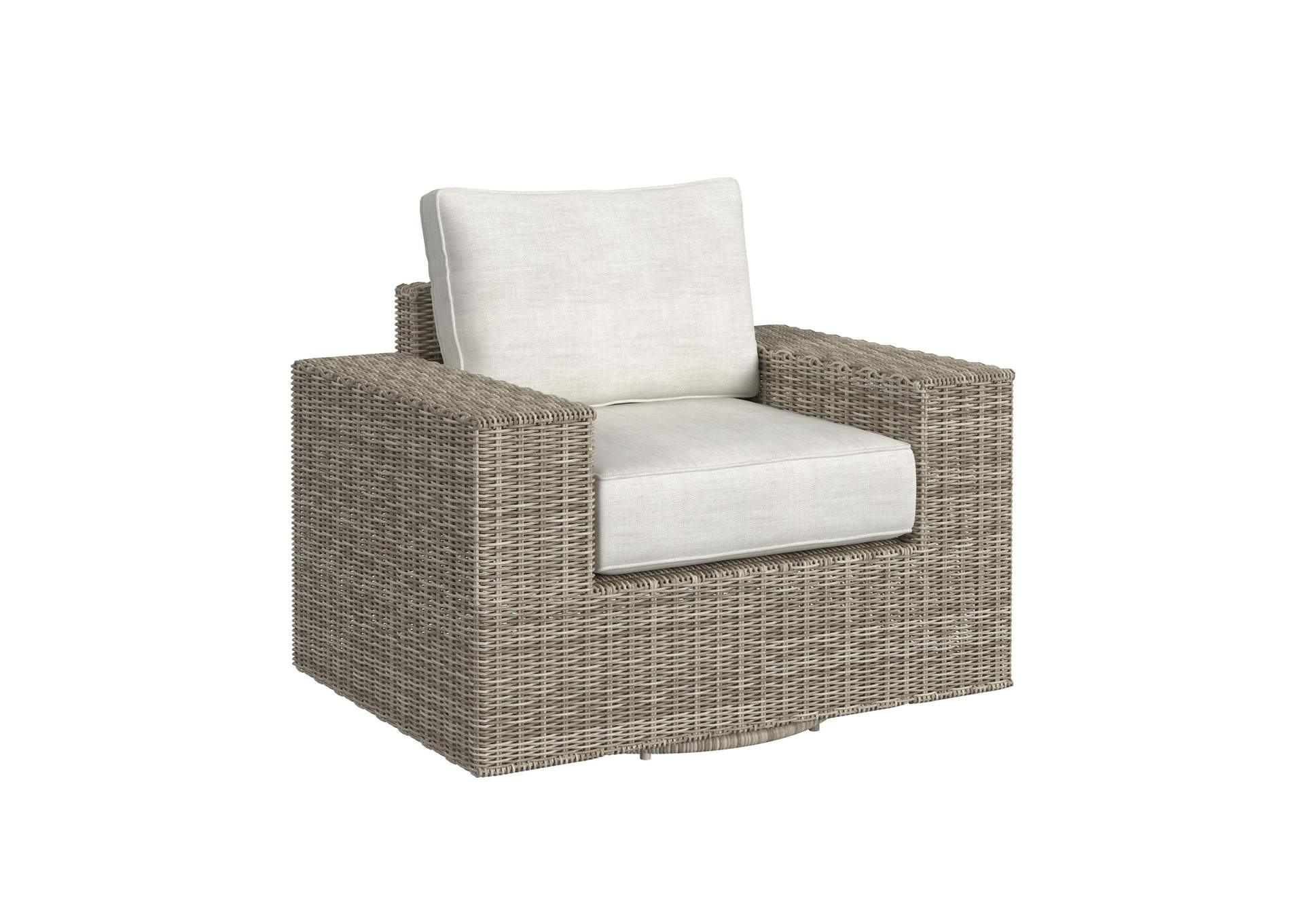 Carmona Swivel Chair - Natural And Olefin Beige image 3