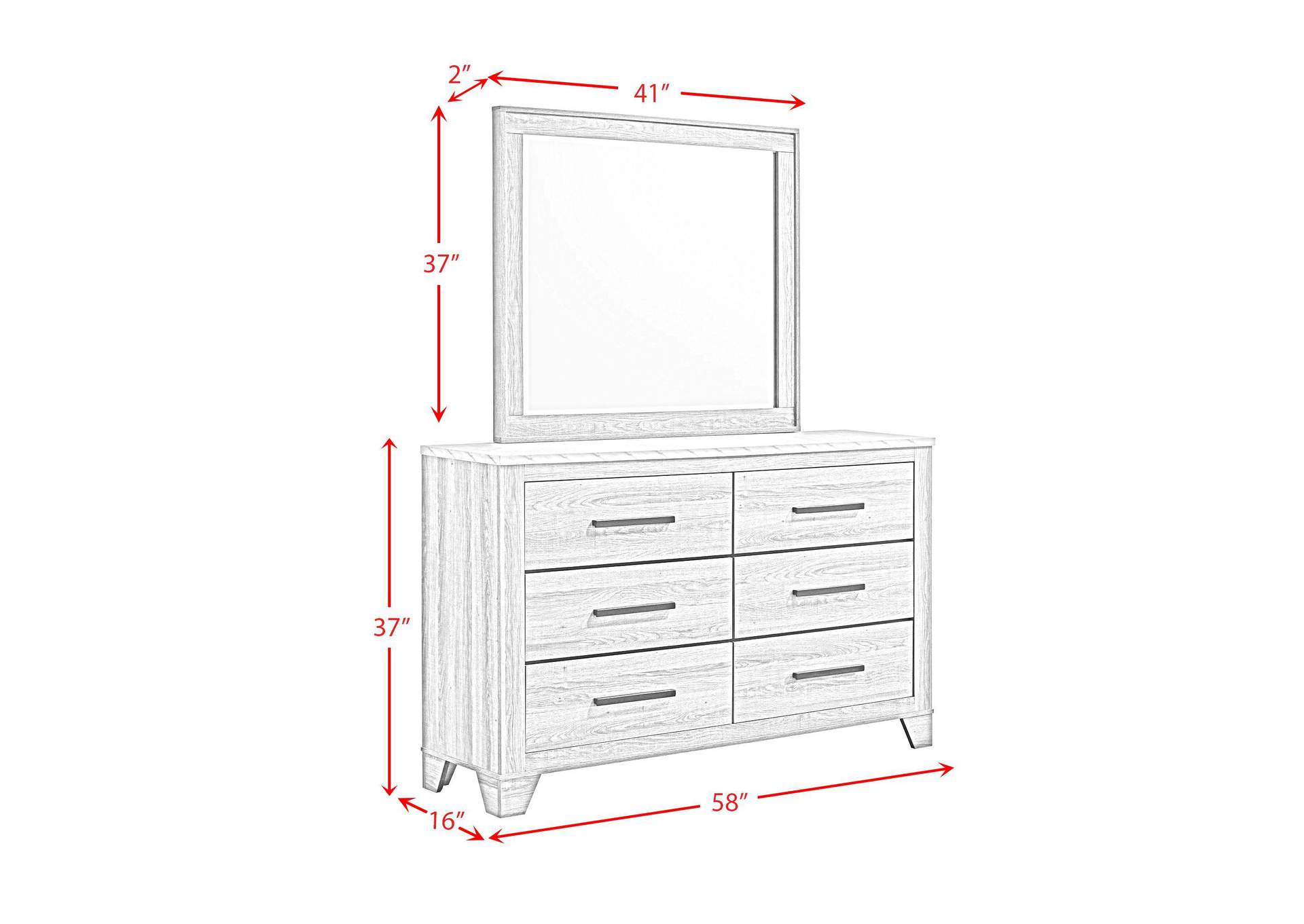 Caro Dresser And Mirror Set In Natural image 4