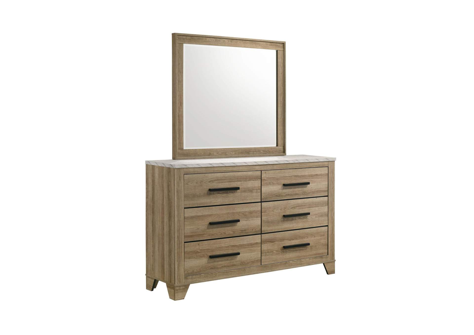 Caro Dresser And Mirror Set In Natural image 3