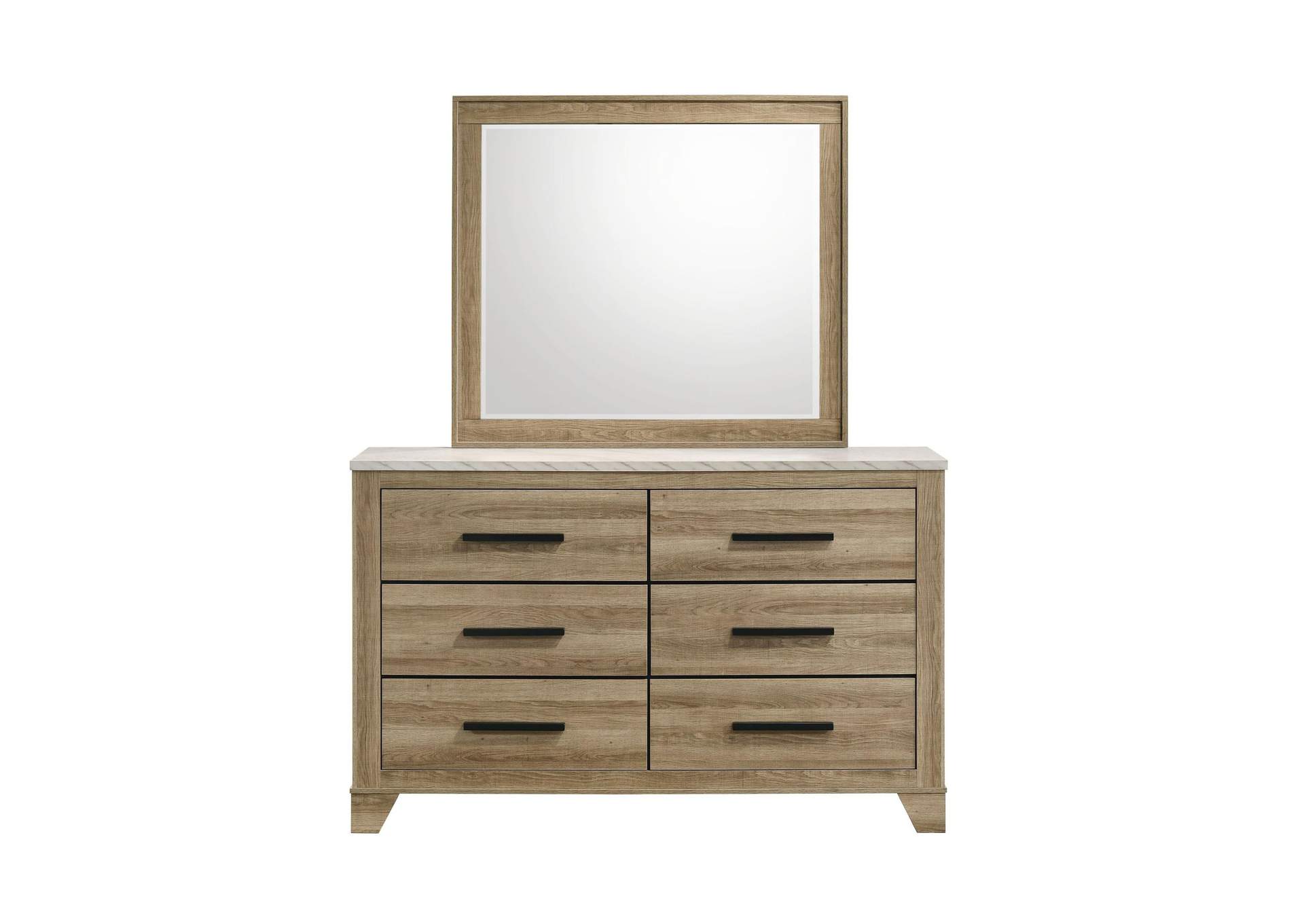 Caro Dresser And Mirror Set In Natural image 5