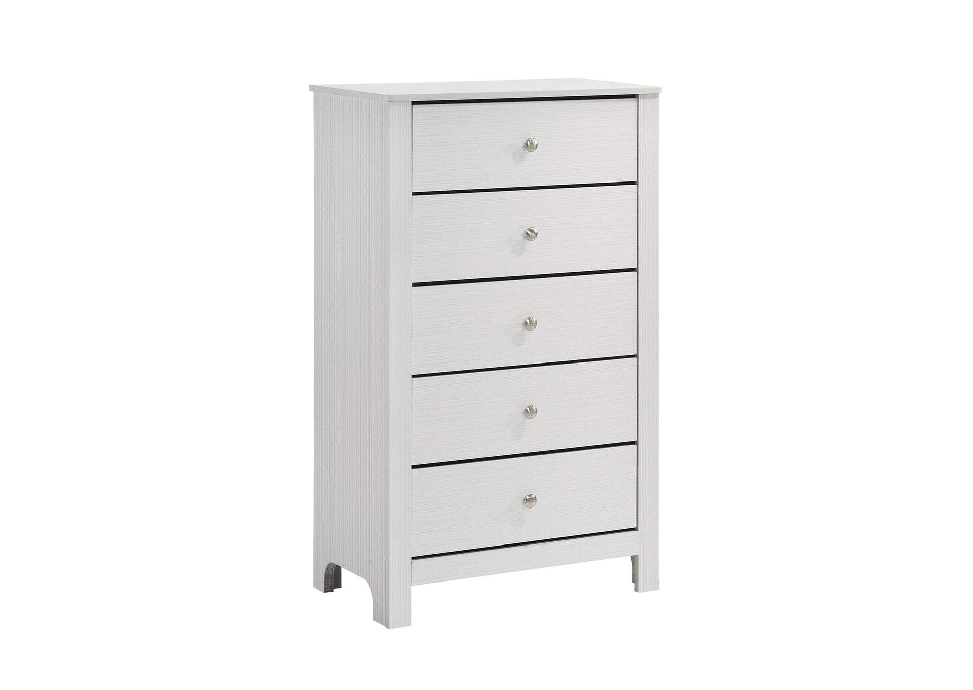 Catalina Five Drawer Chest White image 9