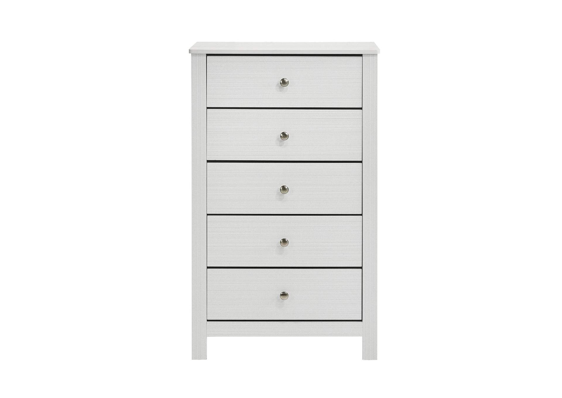 Catalina Five Drawer Chest White image 10