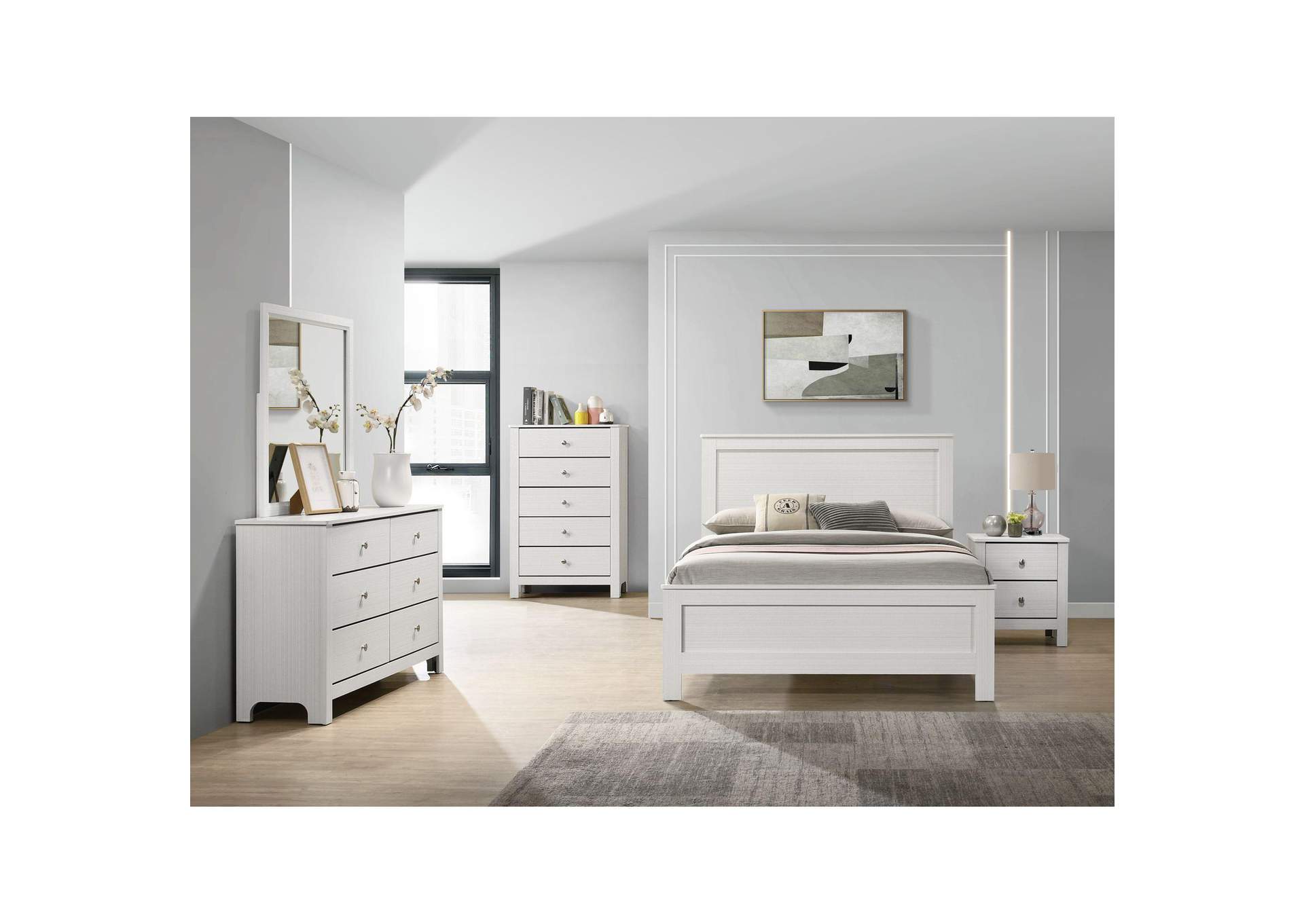 Catalina Full Panel Bed White image 1