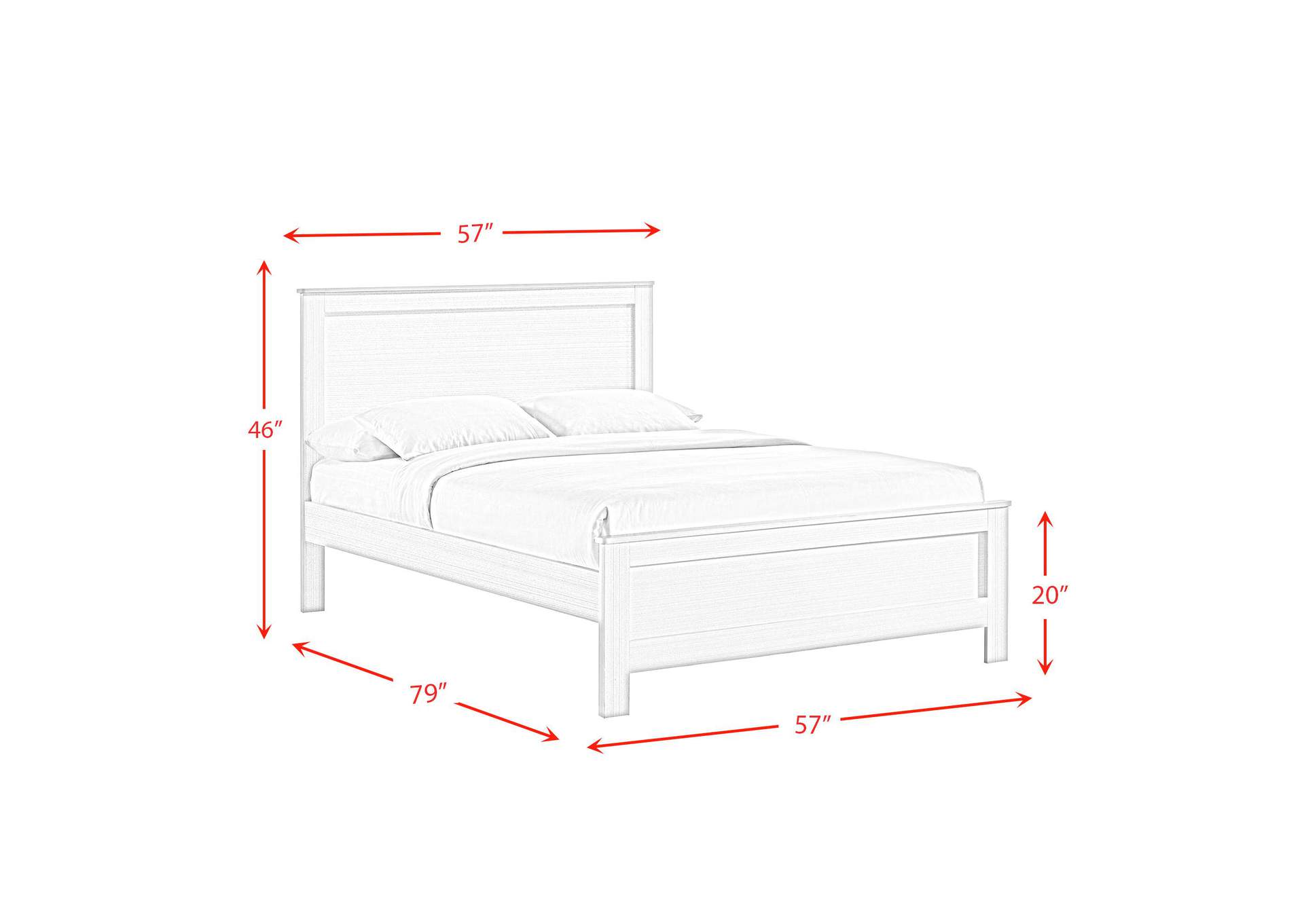 Catalina Full Panel Bed White image 3