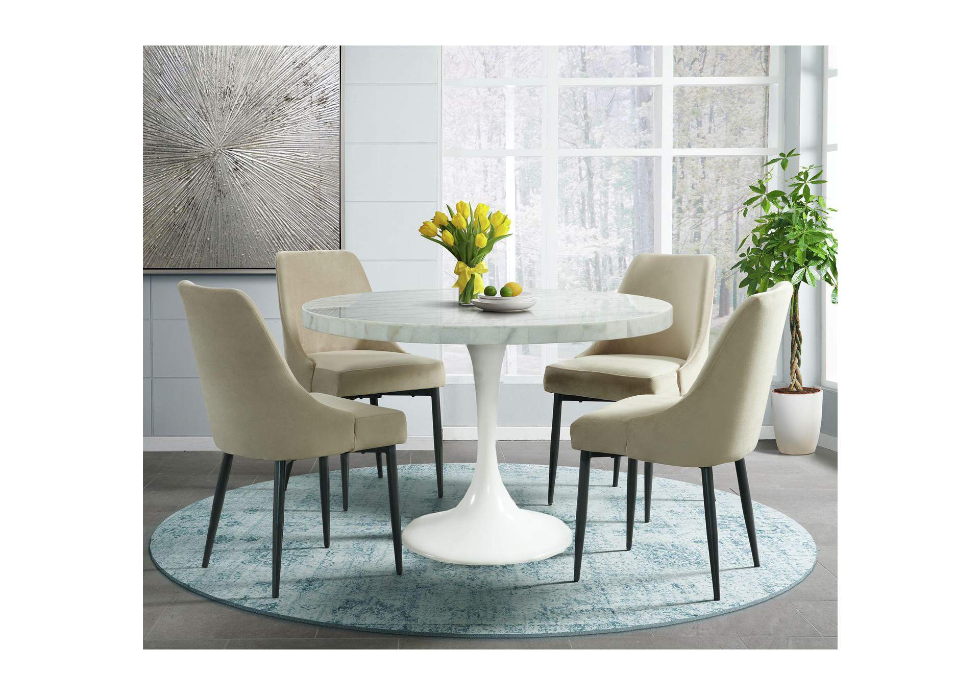 Celeste Round Dining Table In White image 1