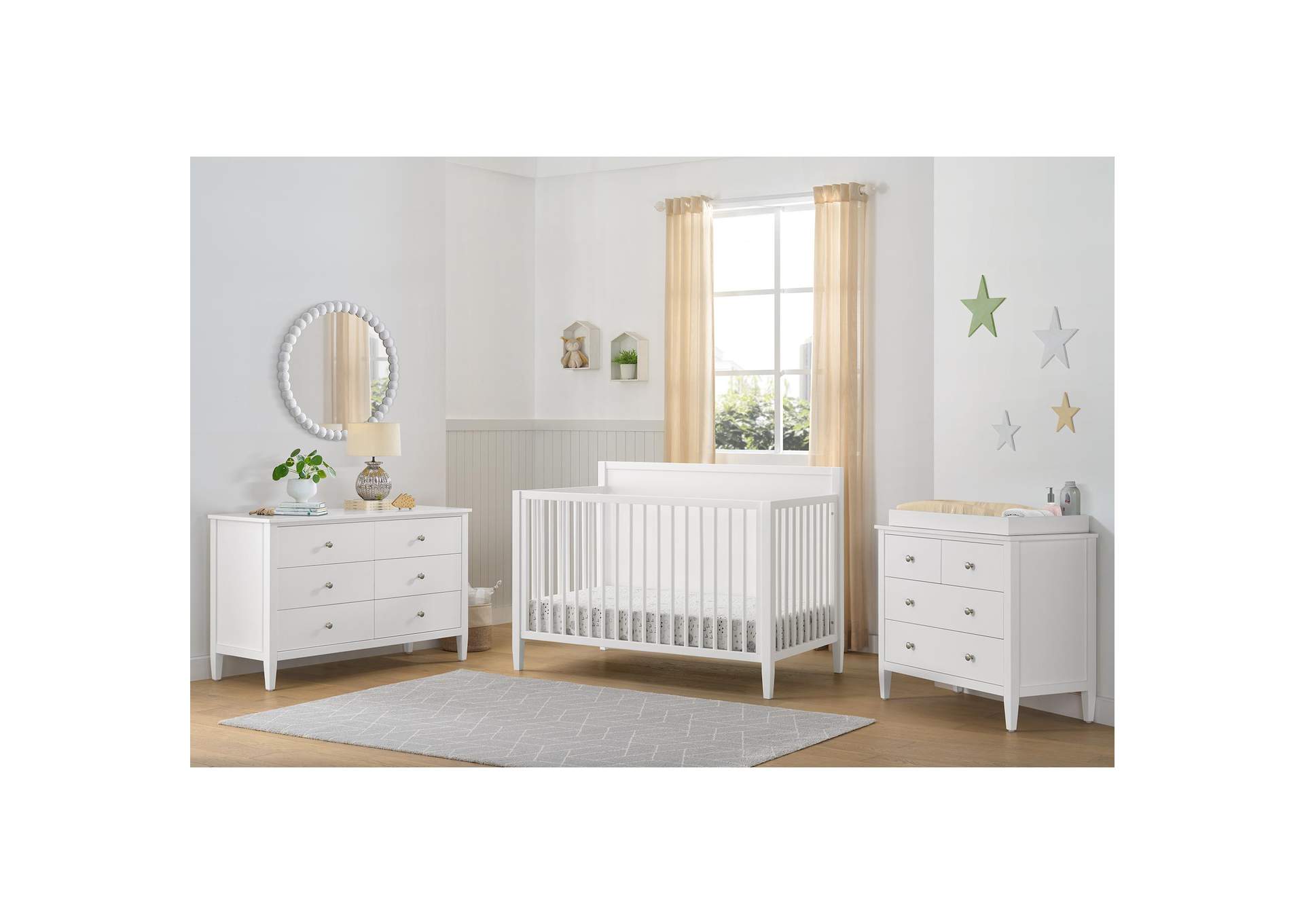 Cerea Panel Crib With Guardrails In White image 1