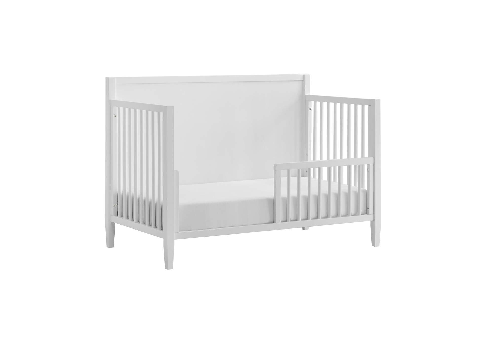 Cerea Panel Crib With Guardrails In White image 4