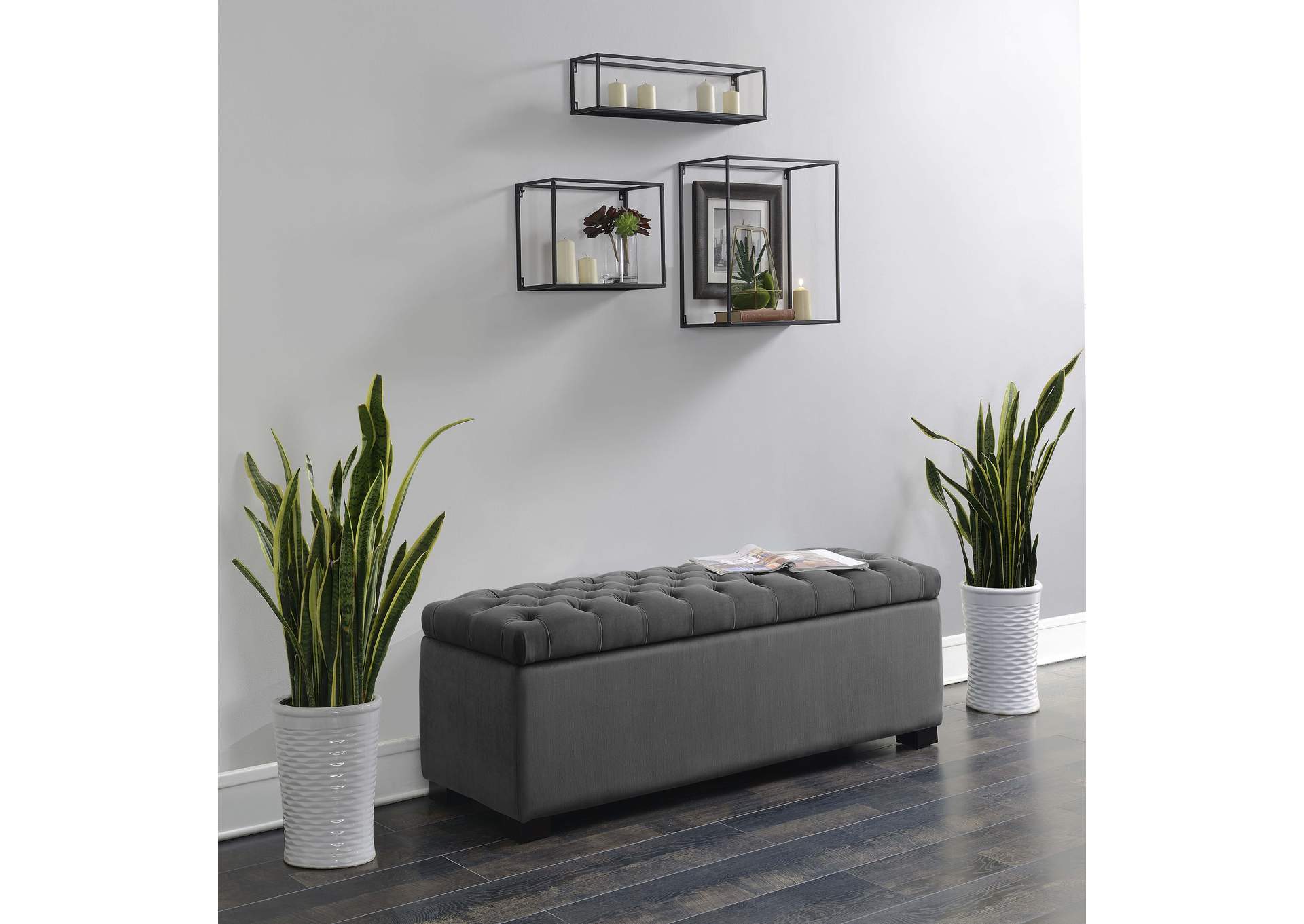 Chandler 1668 Shoe Storage Bench Broadway Grey image 1