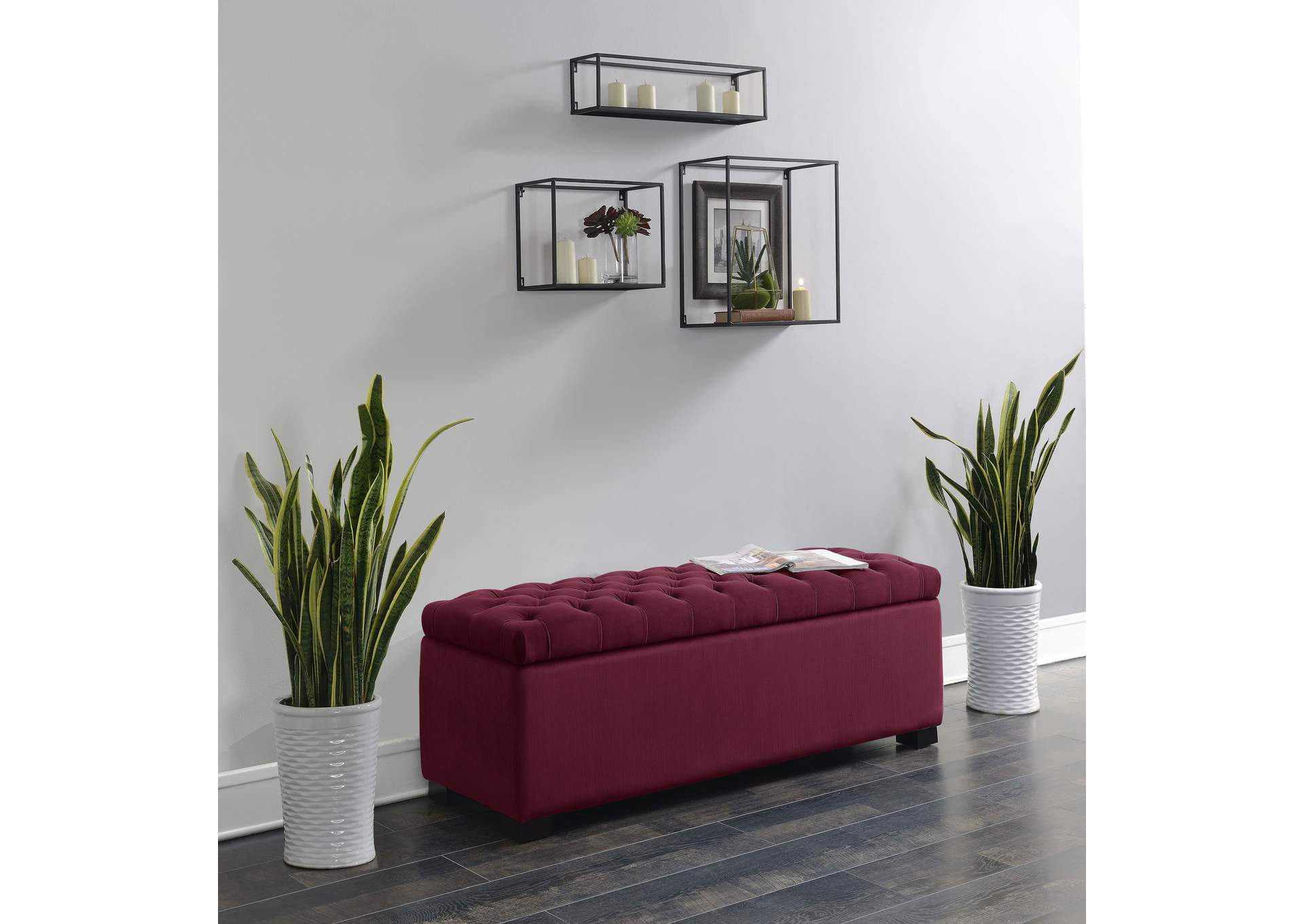 Chandler 1668 Shoe Storage Bench Broadway Red image 1
