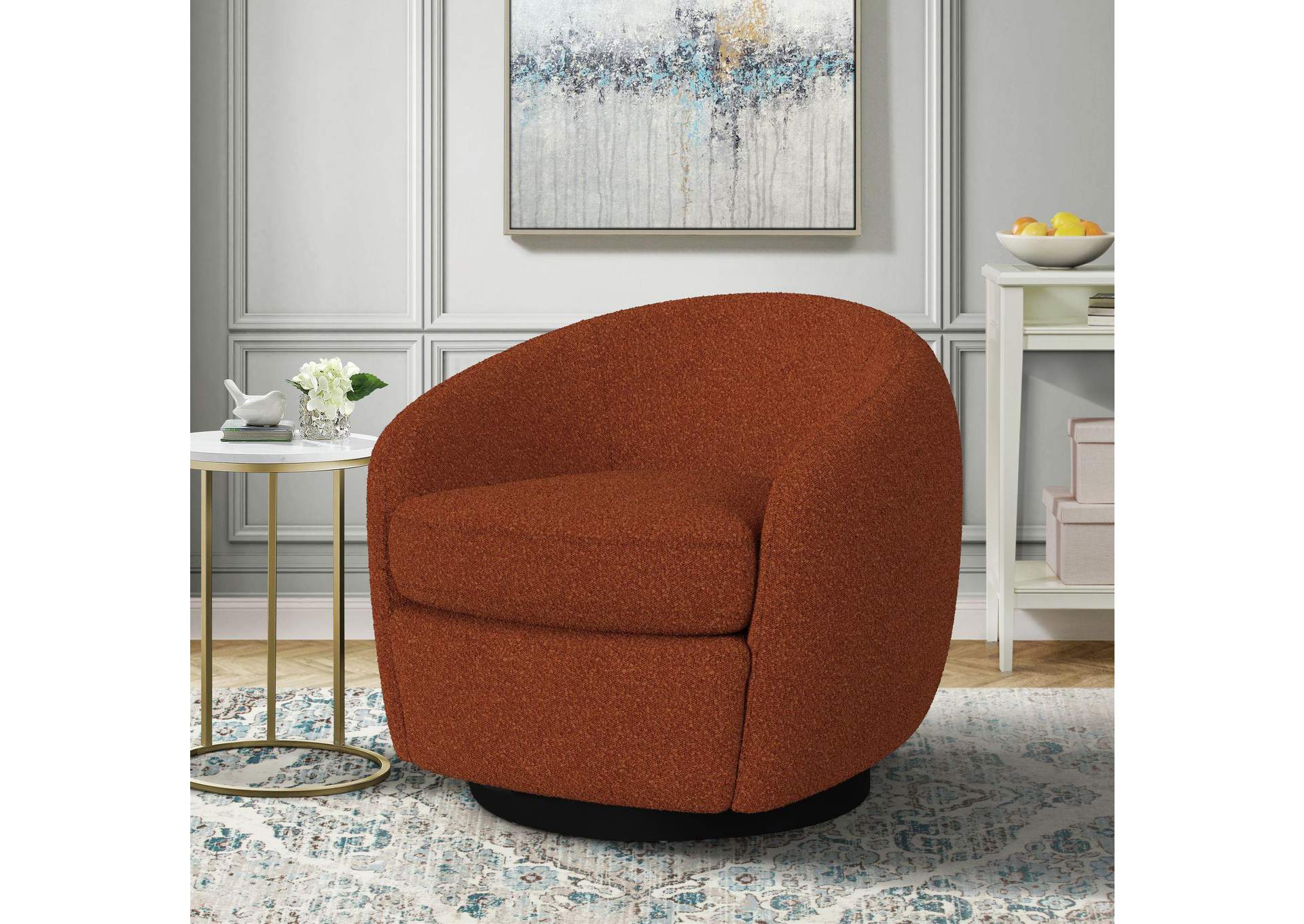 Chanel Swivel Chair In 8077 Boucle Orange Espresso image 1
