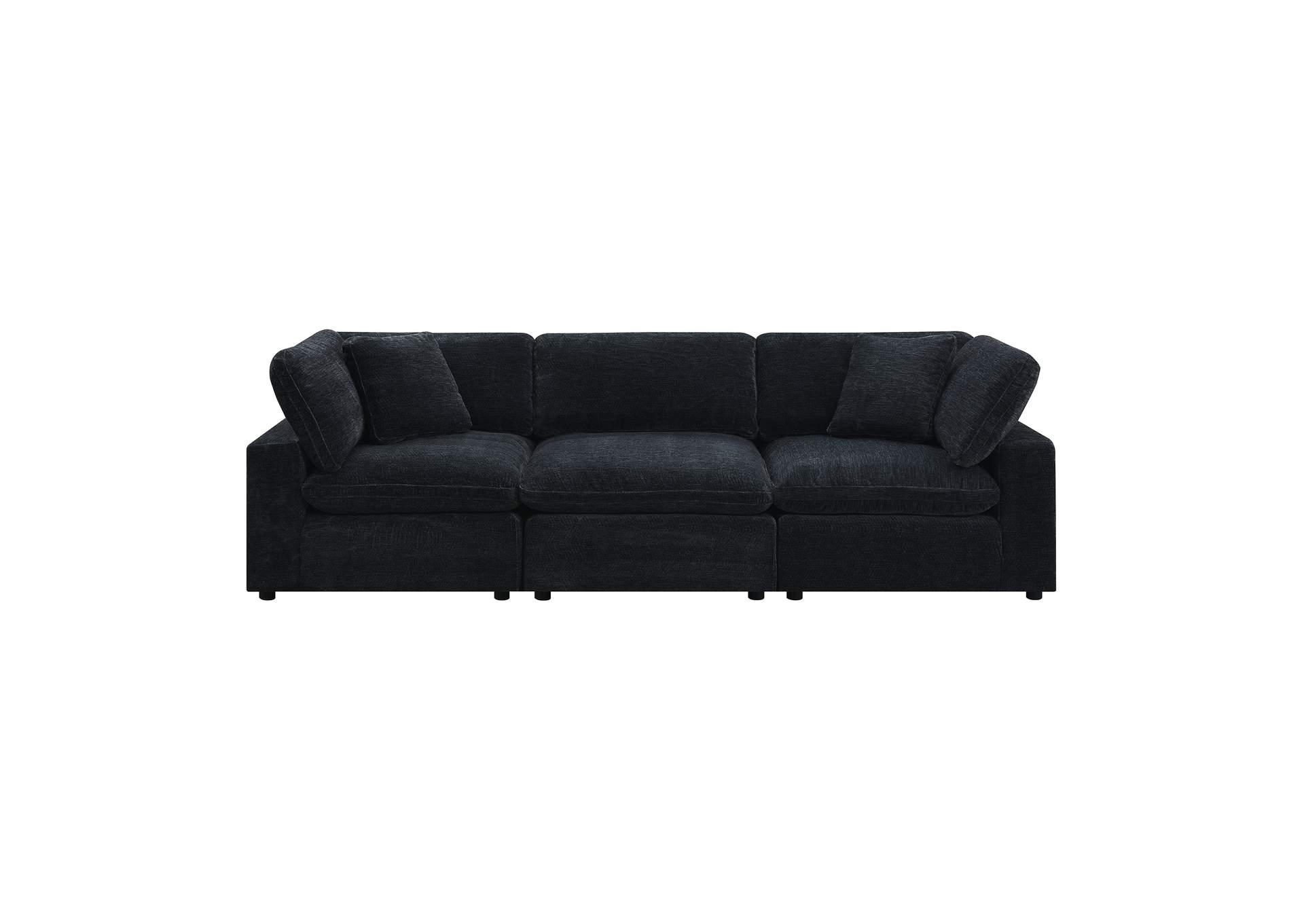 Cloud 9 Modular 3 Piece Living Room Set In Zaftag Ebony image 4