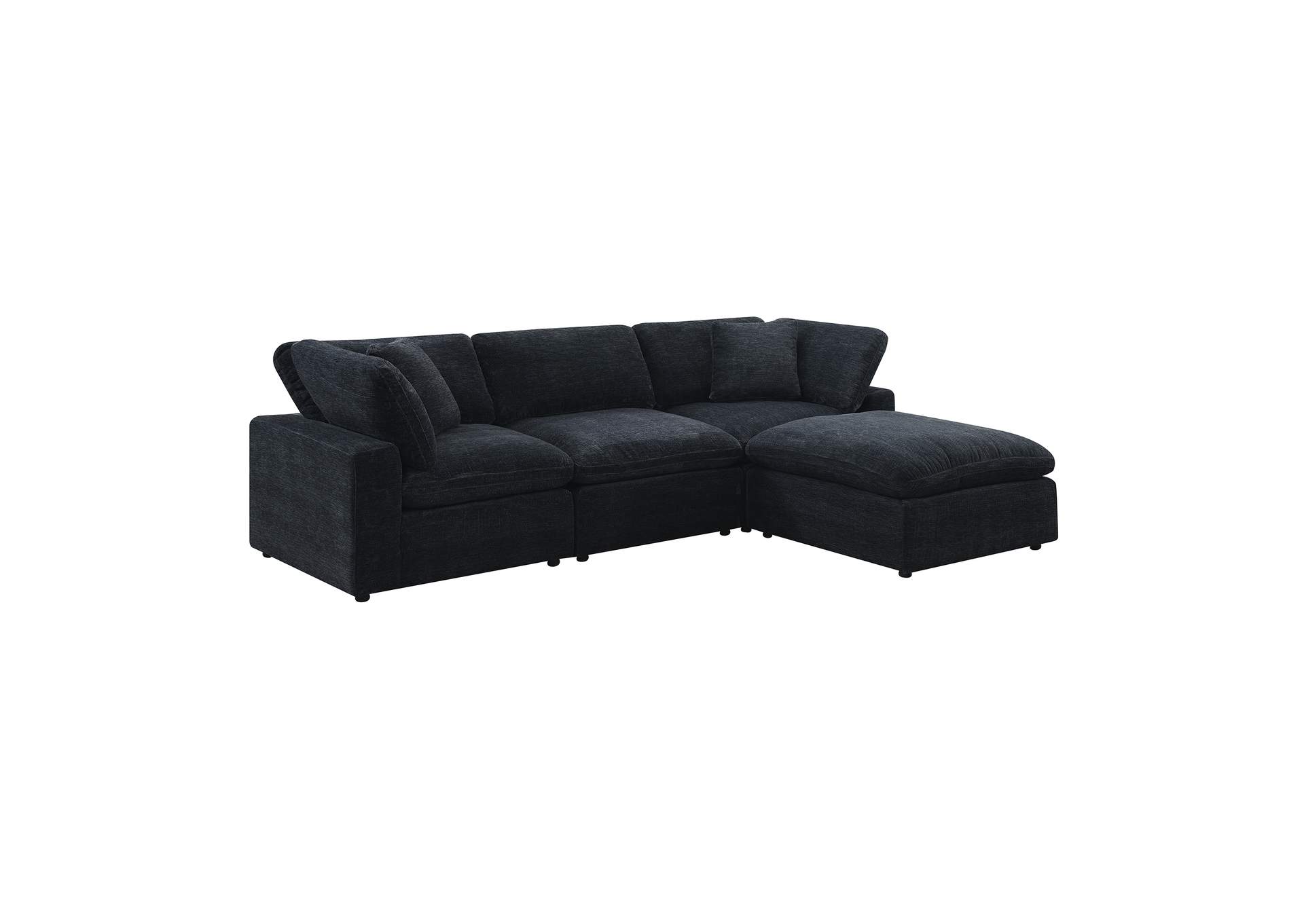 Cloud 9 Modular 4 Piece Living Room Set In Zaftag Ebony image 3