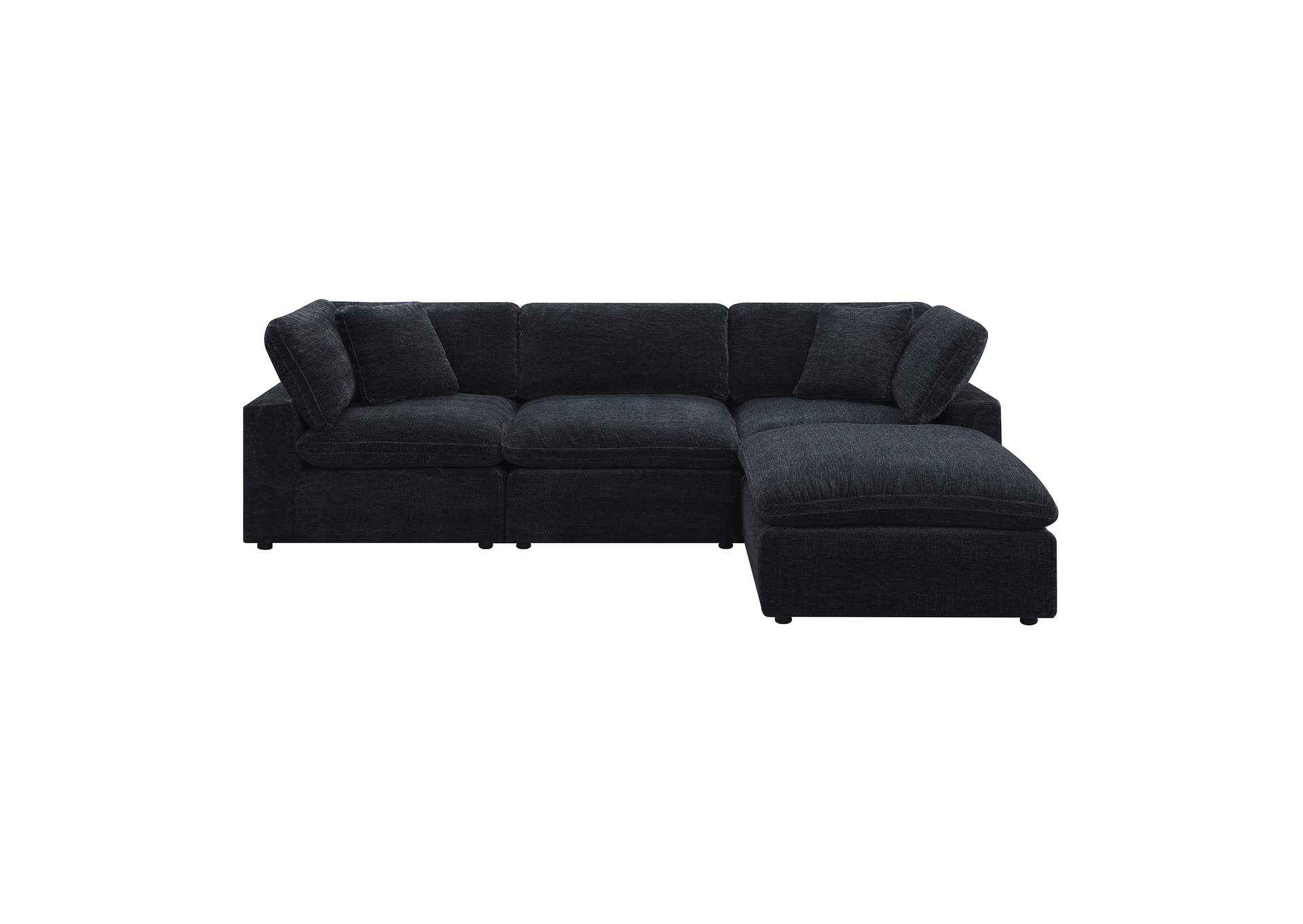 Cloud 9 Modular 4 Piece Living Room Set In Zaftag Ebony image 4