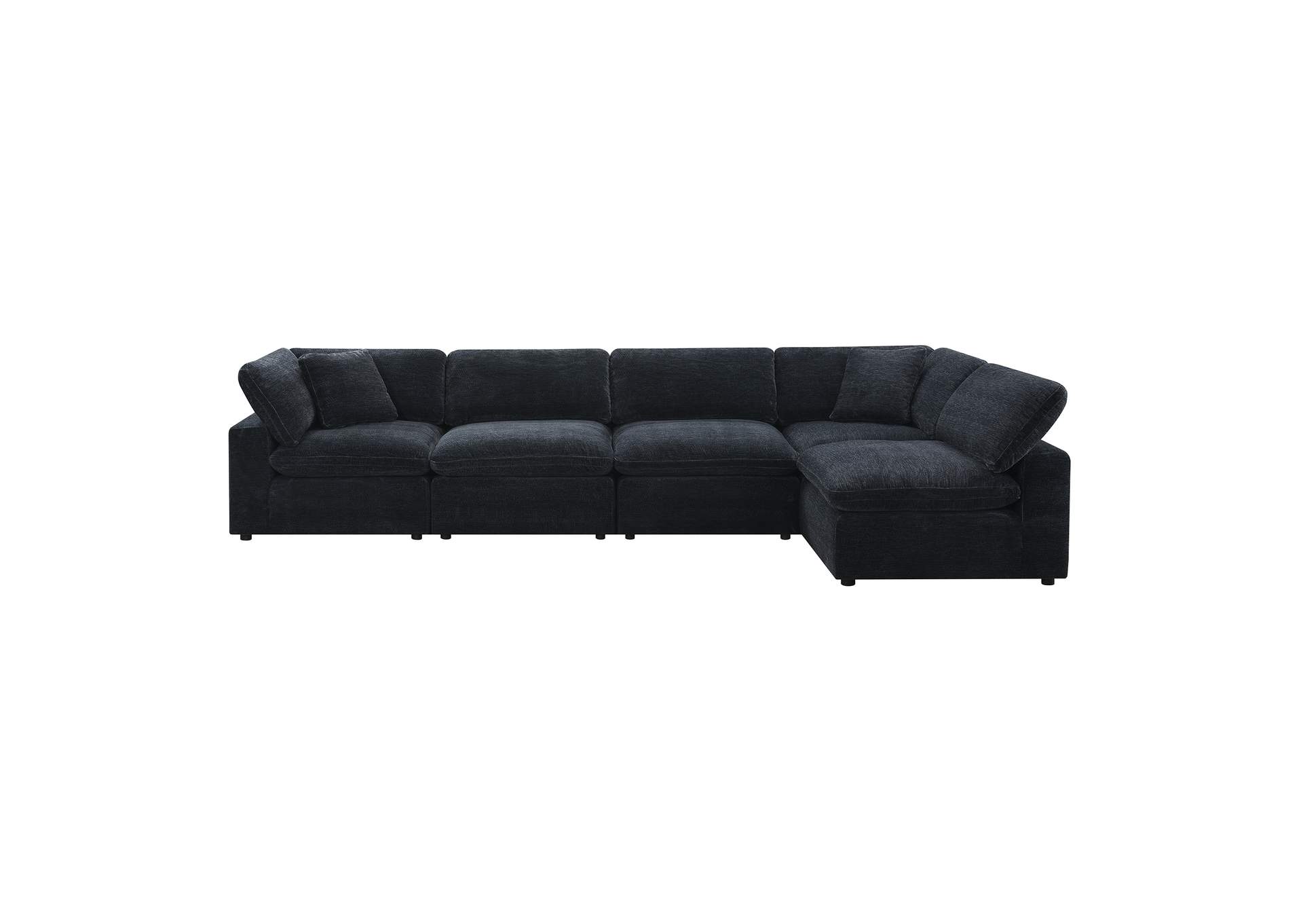 Cloud 9 Modular 5 Piece Living Room Set In Zaftag Ebony image 4