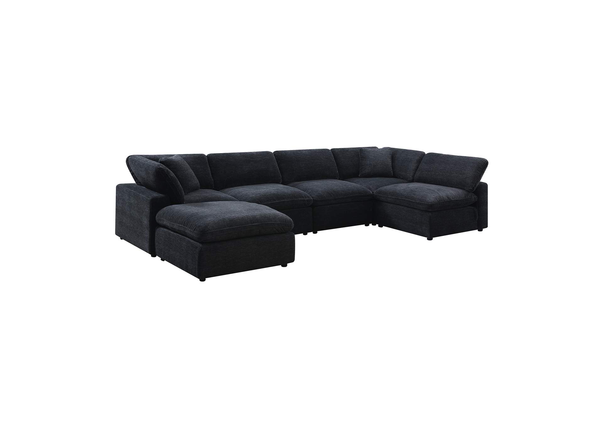 Cloud 9 Modular 6 Piece Living Room Set In Zaftag Ebony image 3