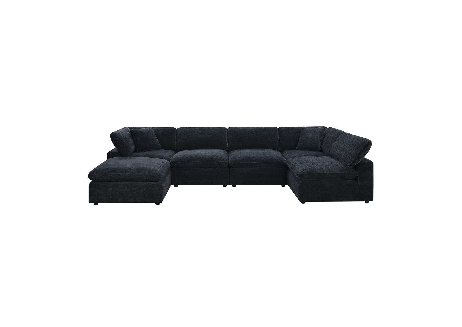 Cloud 9 Modular 6 Piece Living Room Set In Zaftag Ebony image 4