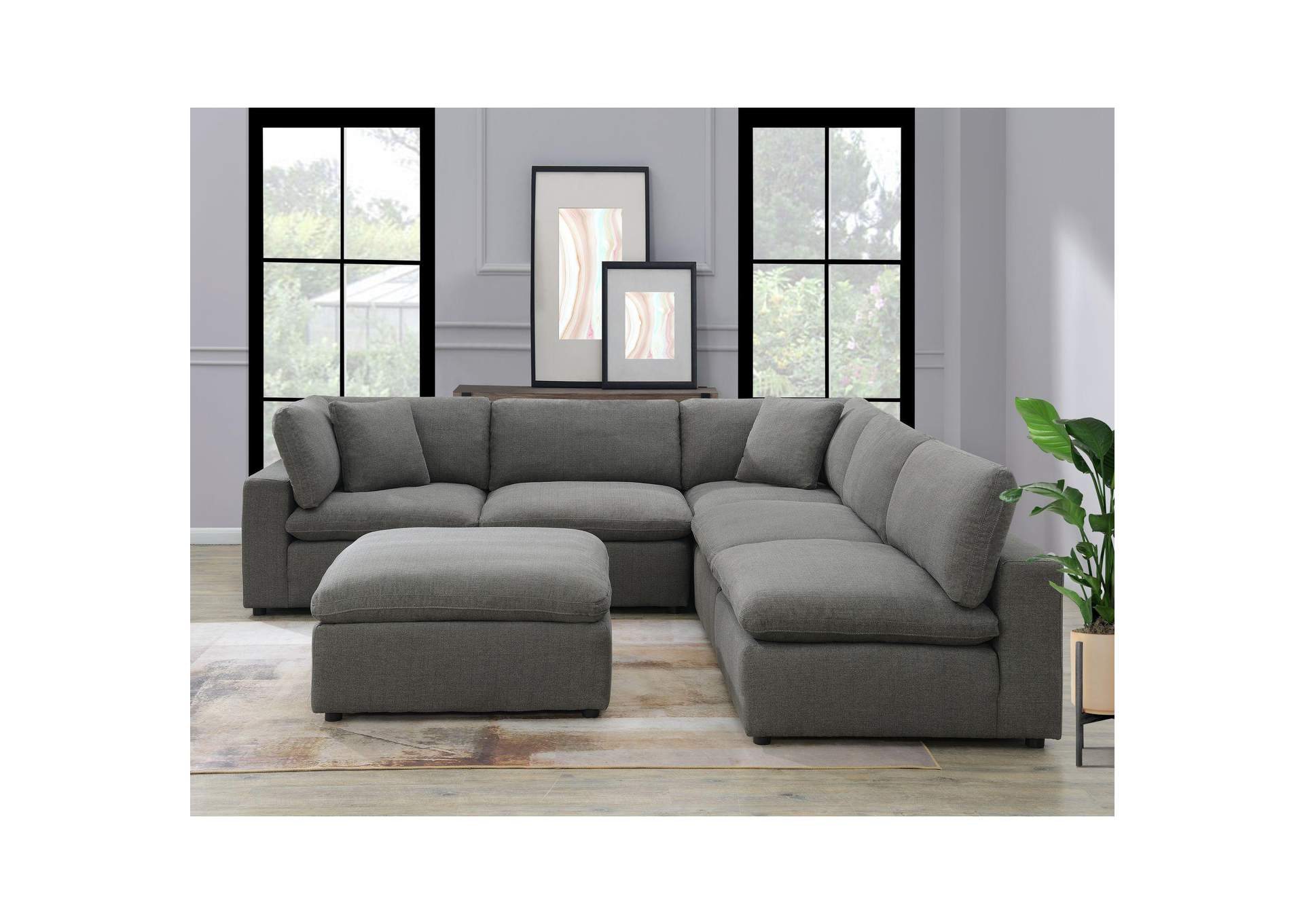 Cloud 9 Ottoman In Garrison Charcoal image 1