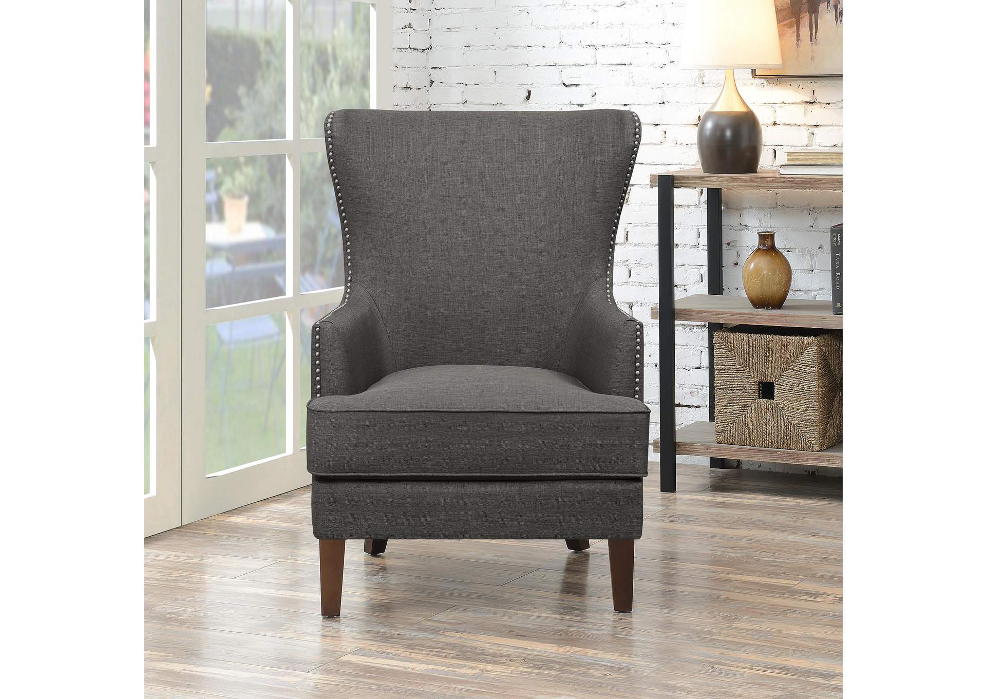 Cody 2724 Chair With Chrome Nails In Heirloom Charcoal 3A image 1