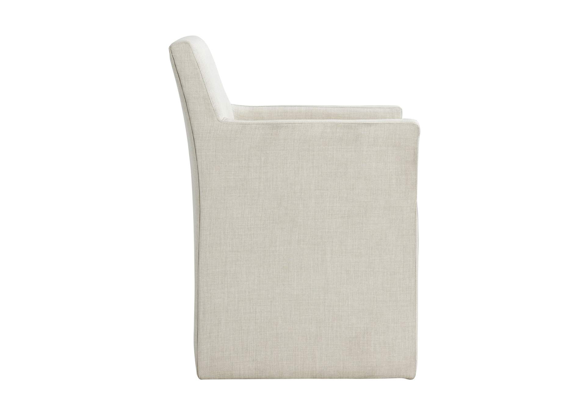 Collins Dining Arm Chair With Heirloom Taupe Fabric